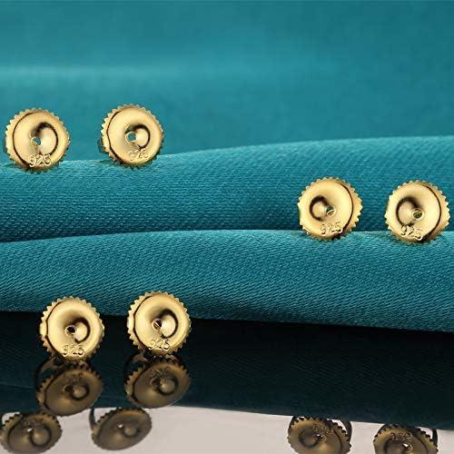 Respaldos de Tornillo Hipoalergénicos Catinee 4 Piezas Oro 14K