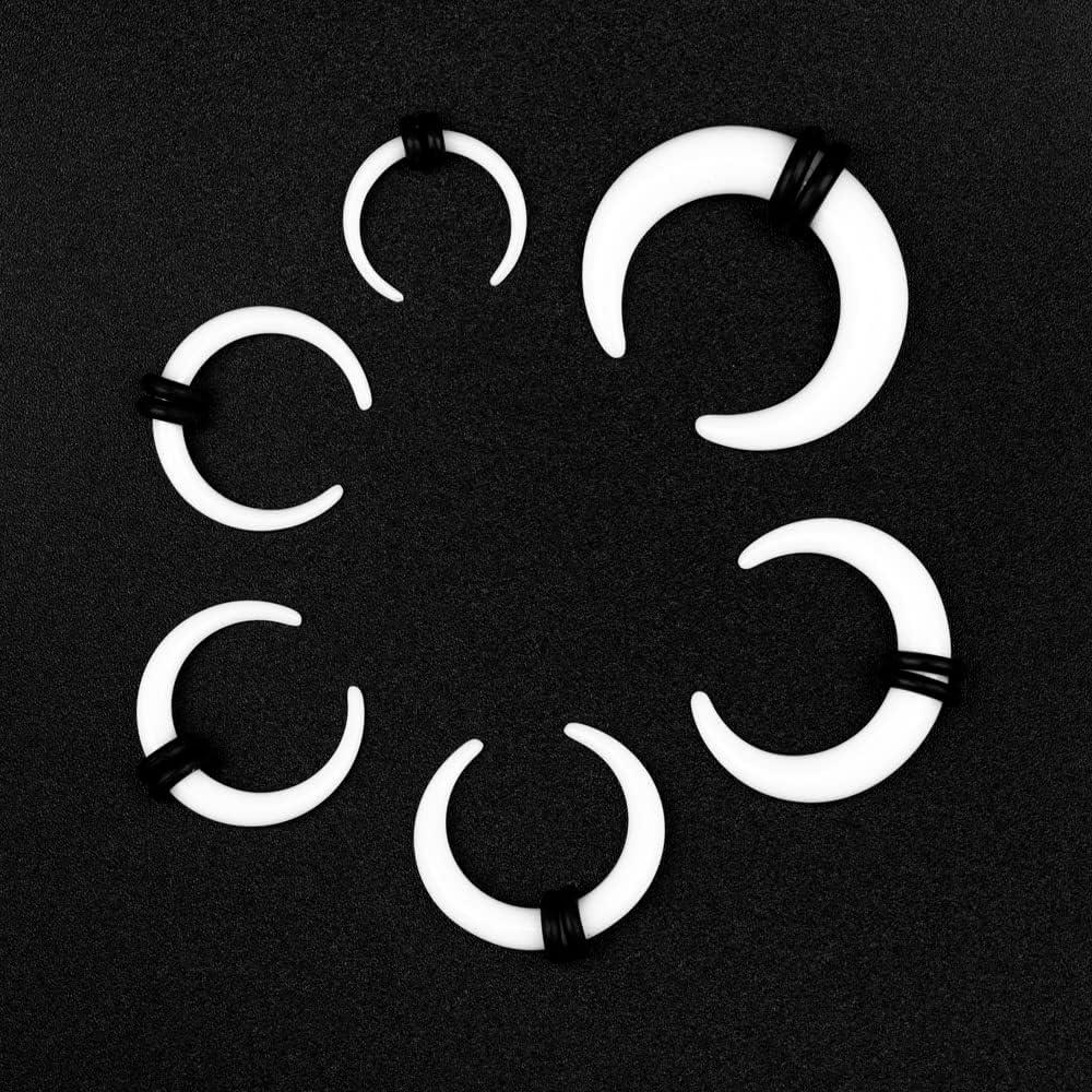 Kit de Estiramiento para Oídos 14G-00G Acrílico y Acero Inoxidable