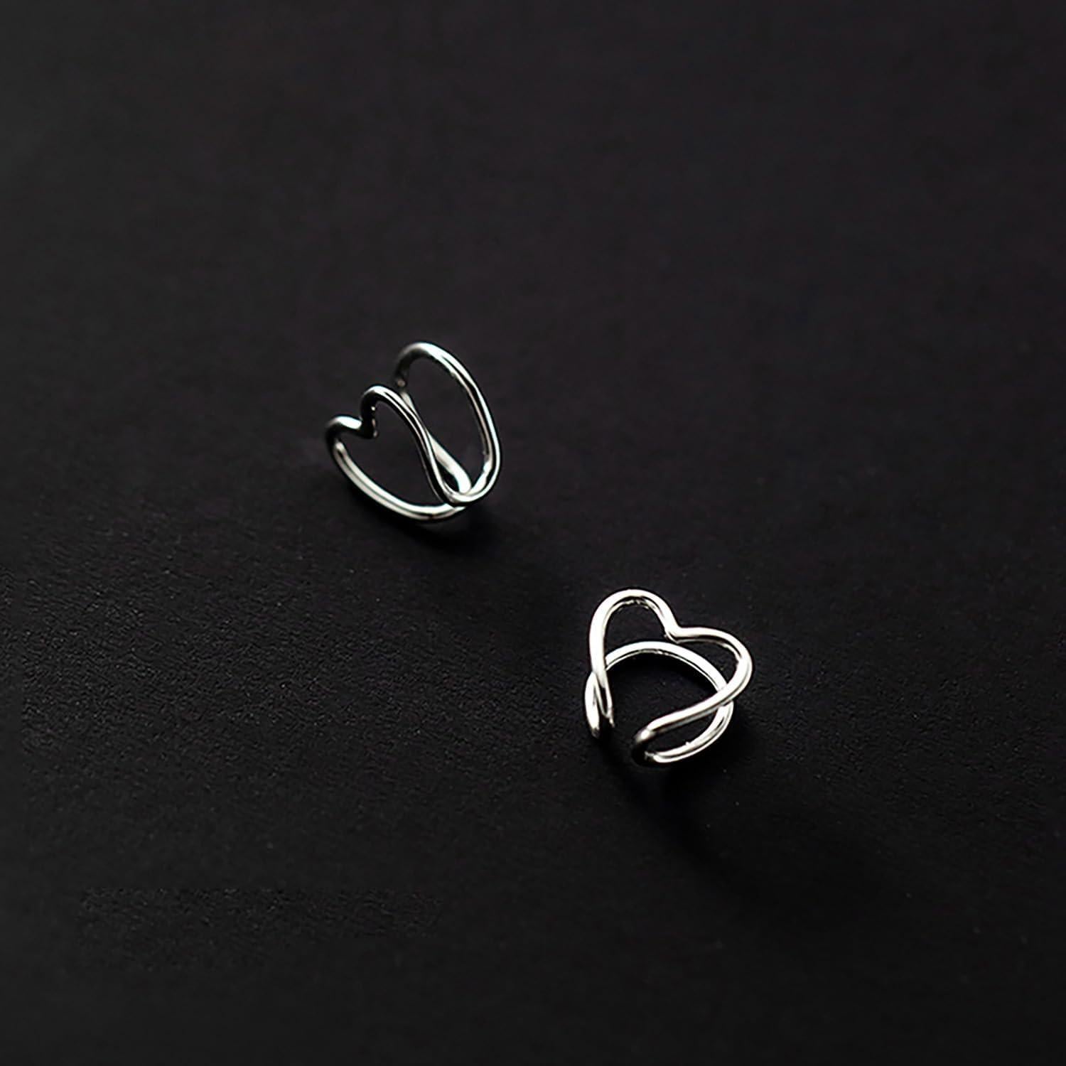 Pendientes de Corazón Sin Perforación Reffeer de Plata S925