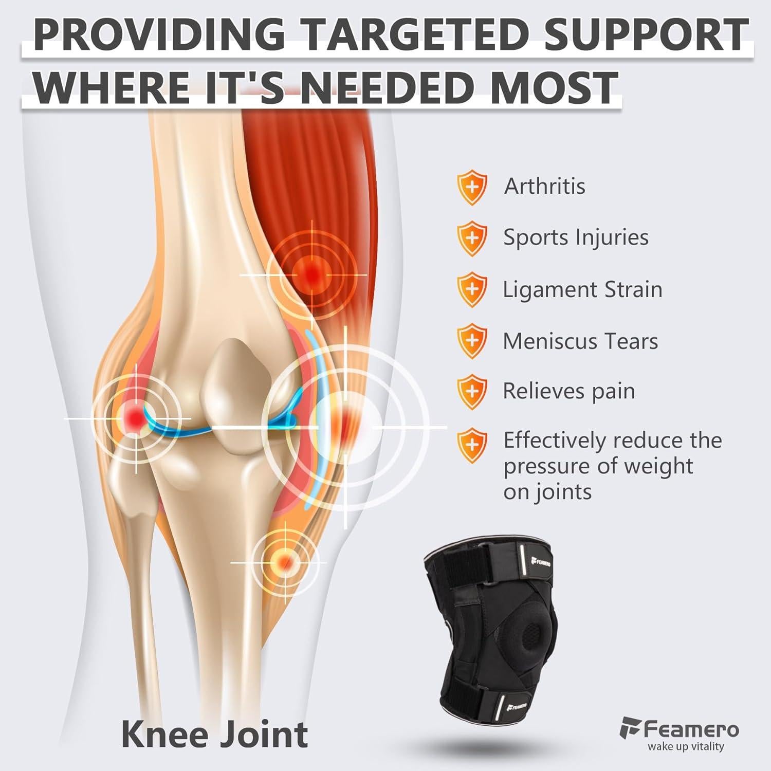 Férula de Rodilla Feamero XL/2XL con Bisagras y Compresión