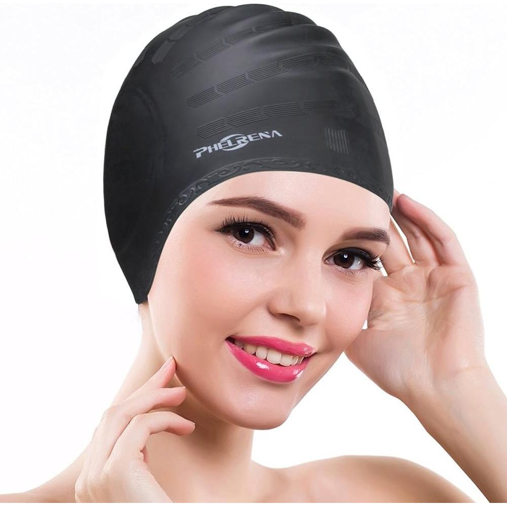 Gorro de Natación PHELRENA Silicona Premium Impermeable