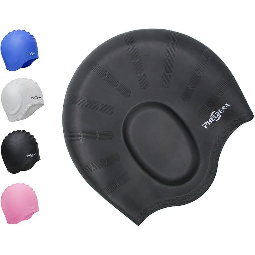 Gorro de Natación PHELRENA Silicona Premium Impermeable