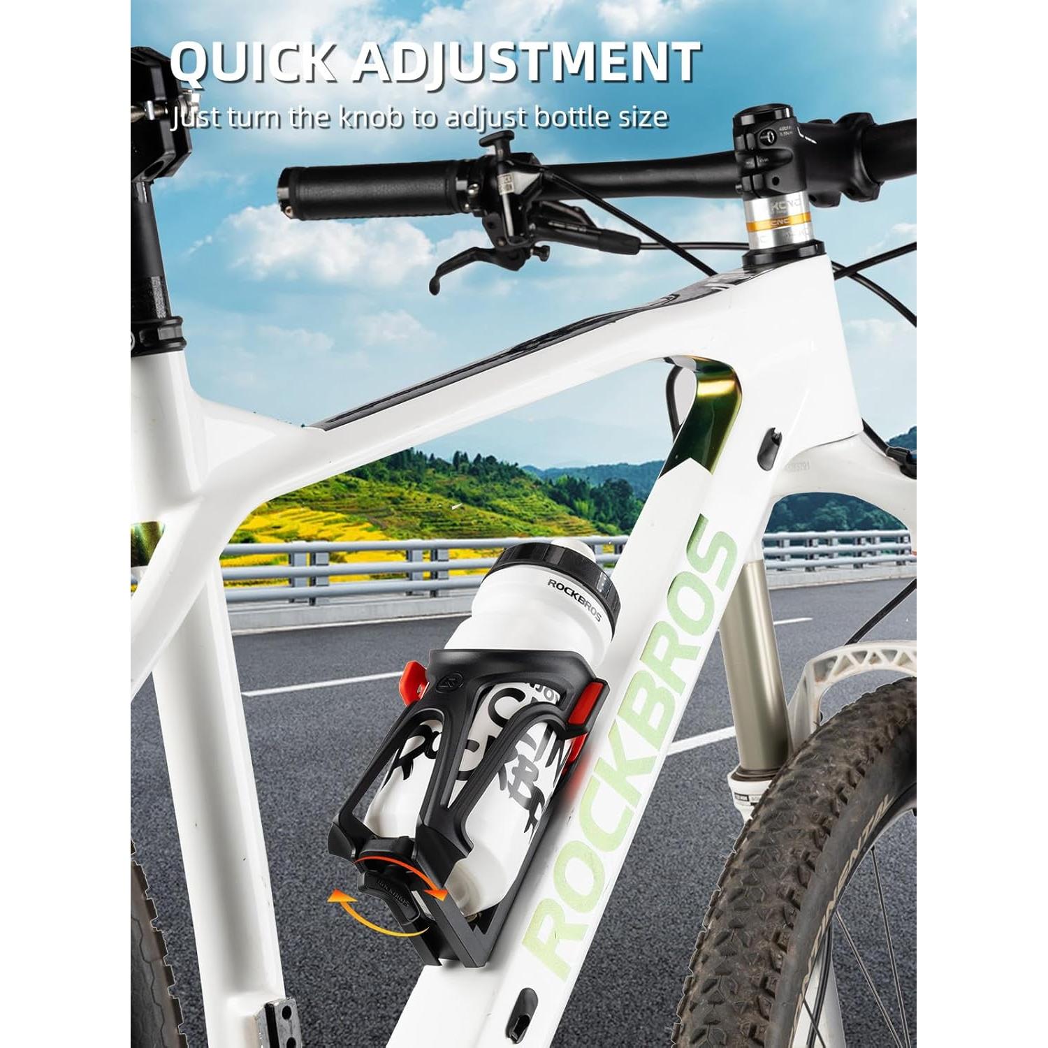 Soporte para Botella de Agua ROCKBROS Rojo Ajustable 5.8-9.5 cm
