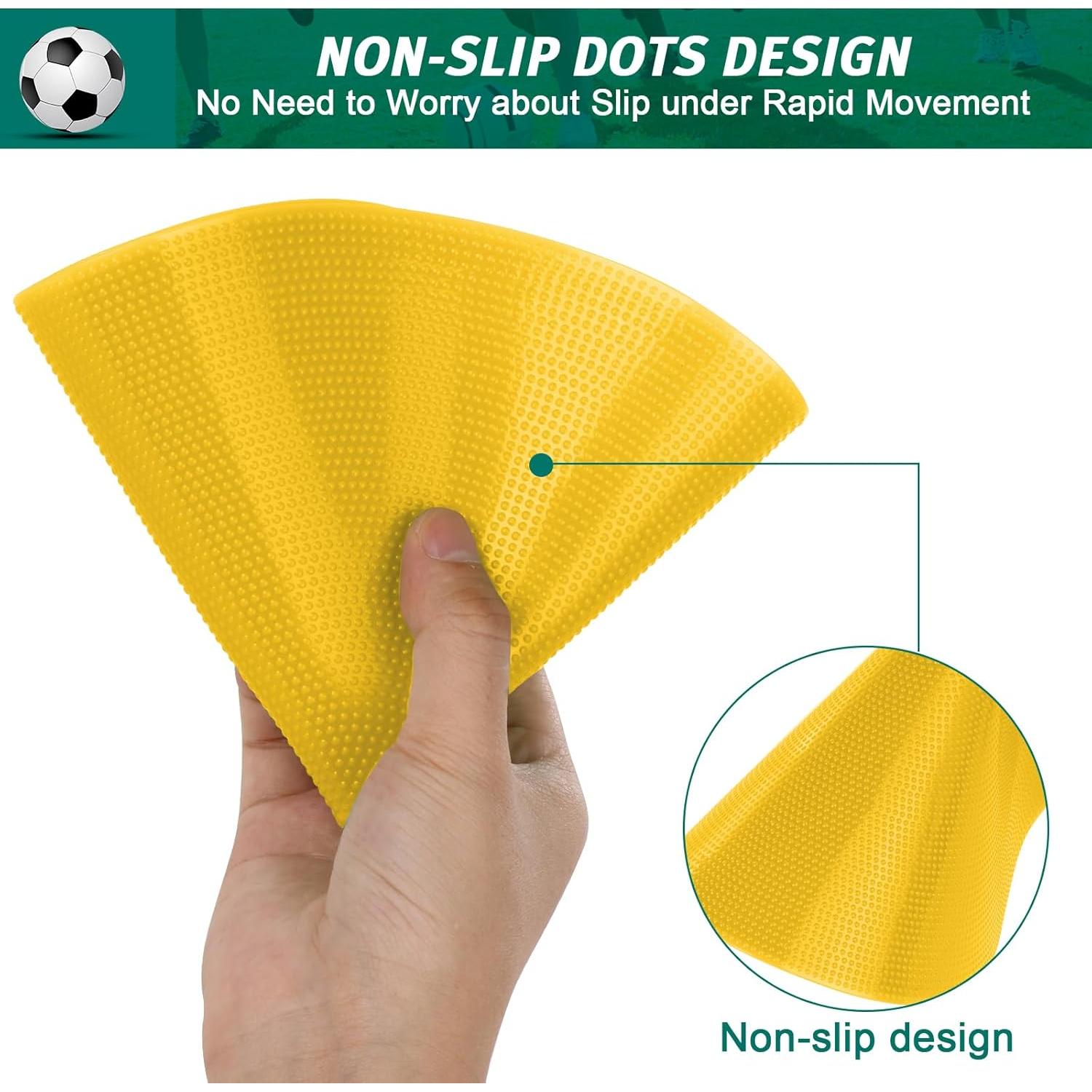 Marcadores de Puntos de Goma ZIECE 9" Amarillo 12Pcs Antideslizantes