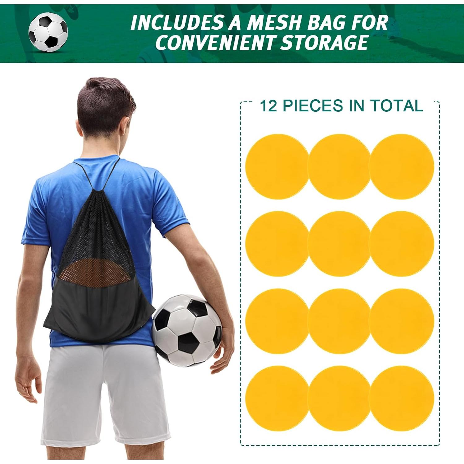 Marcadores de Puntos de Goma ZIECE 9" Amarillo 12Pcs Antideslizantes