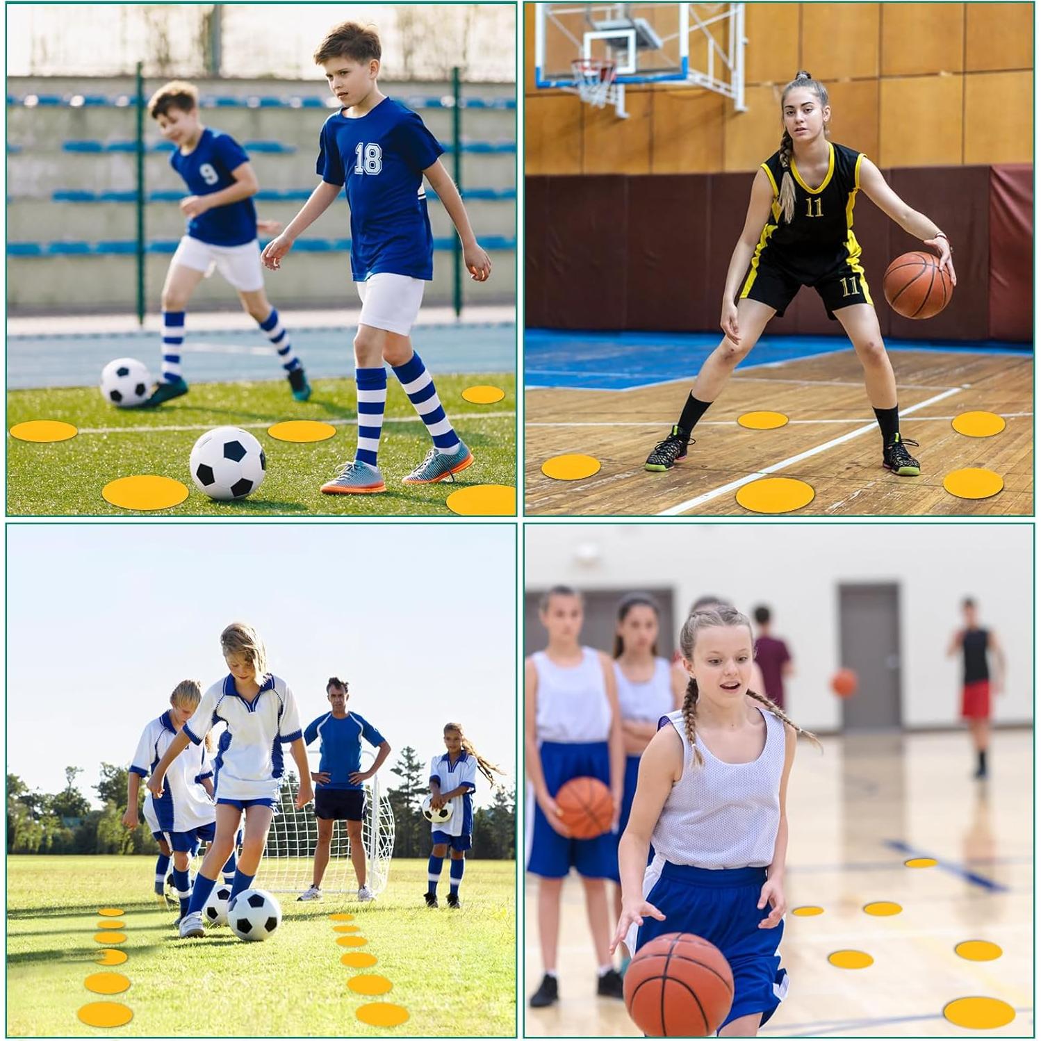 Marcadores de Puntos de Goma ZIECE 9" Amarillo 12Pcs Antideslizantes