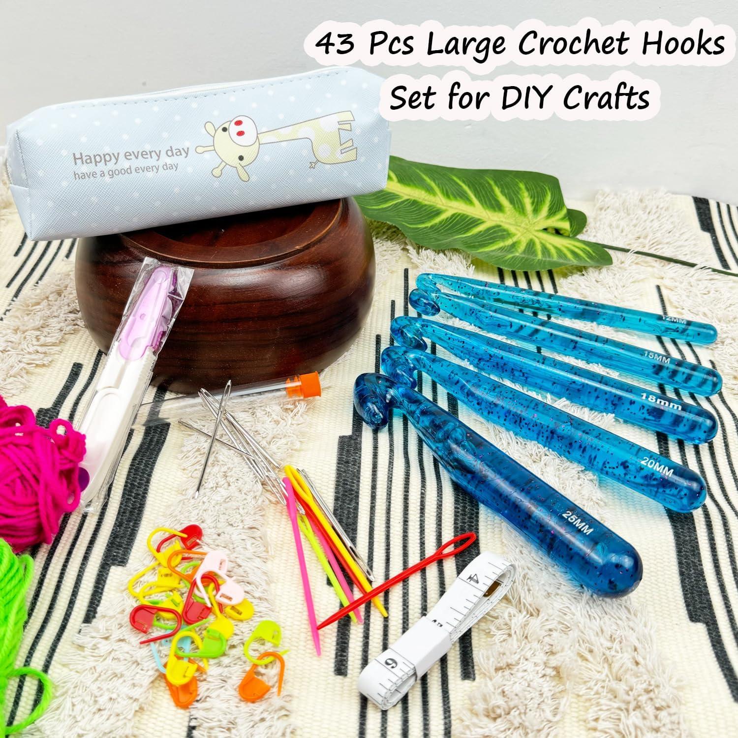 Juego de Ganchillos Grandes Hobekoee 43 Piezas 12-25mm