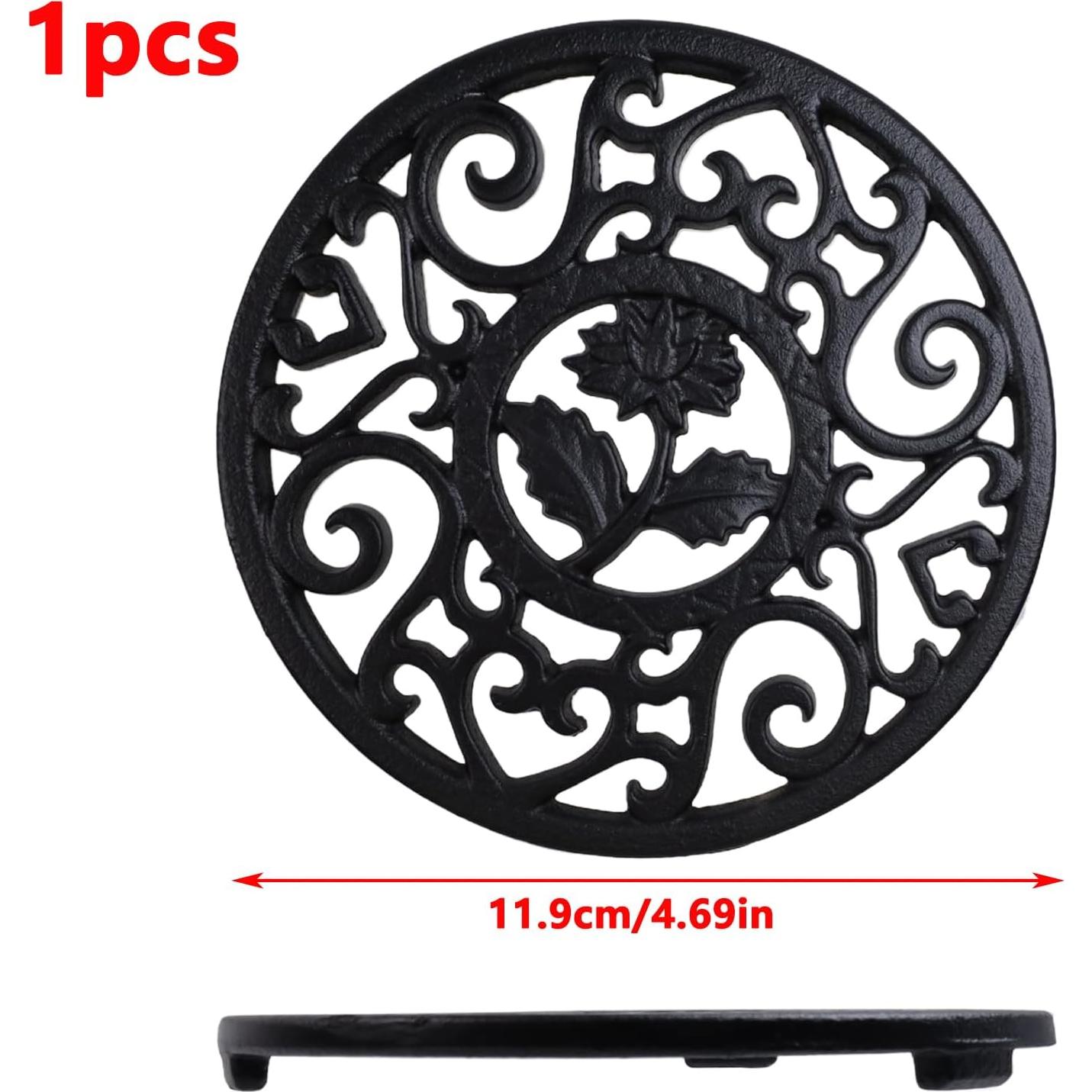 Trivet de Hierro Fundido Antrader Redondo 11.8cm Negro