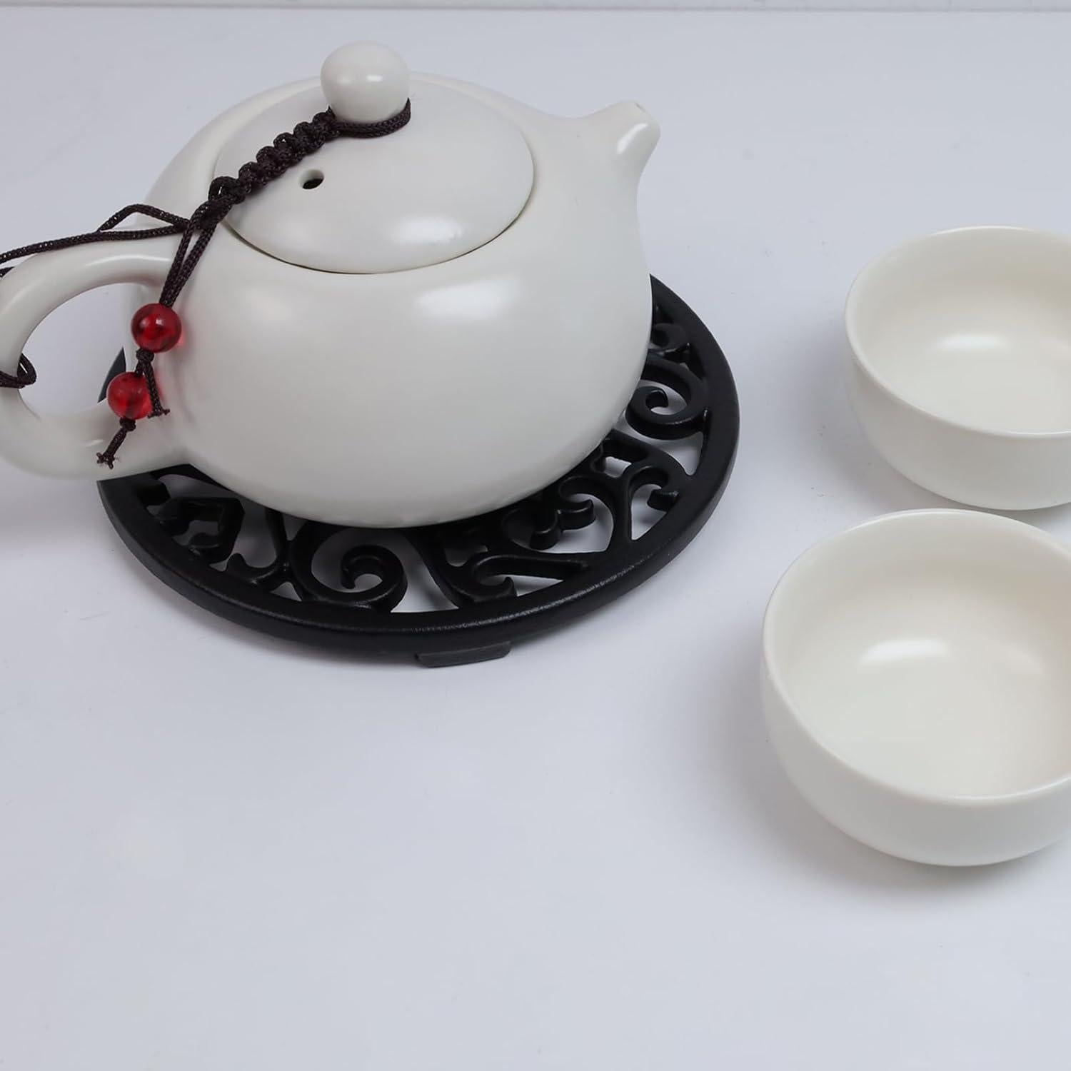 Trivet de Hierro Fundido Antrader Redondo 11.8cm Negro