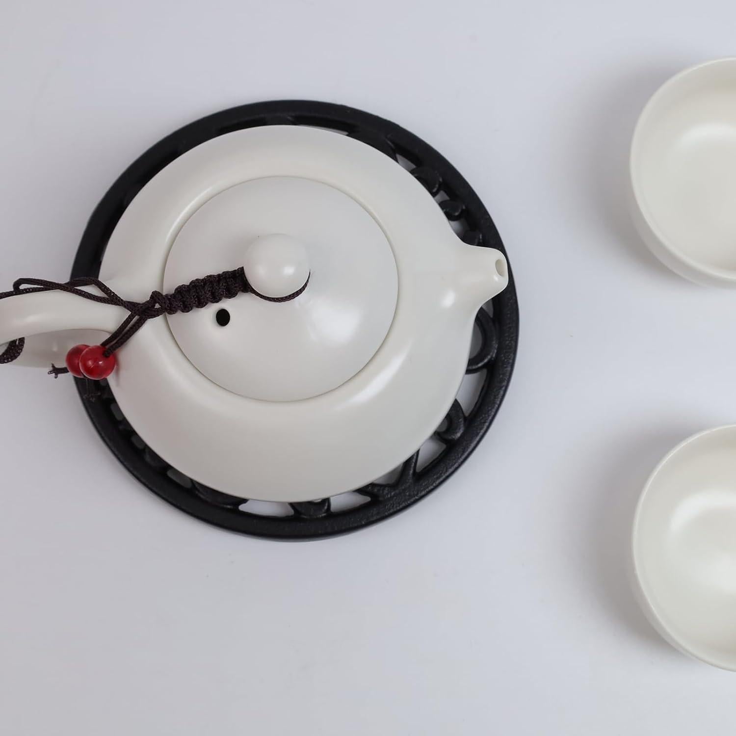 Trivet de Hierro Fundido Antrader Redondo 11.8cm Negro