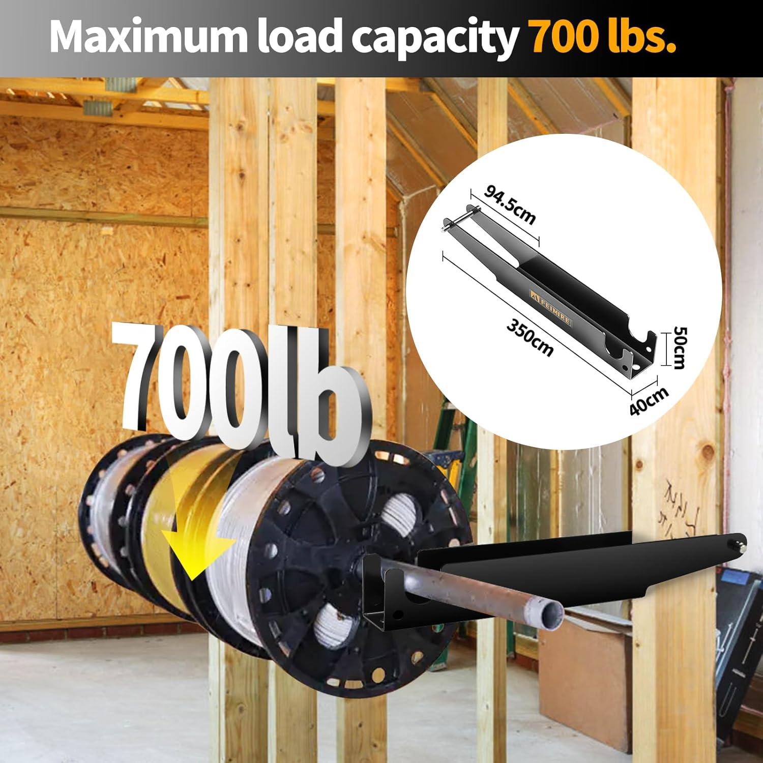 Soporte de Carrete de Cable Feimire - Acero Inoxidable, 2 Piezas, 317.5 kg