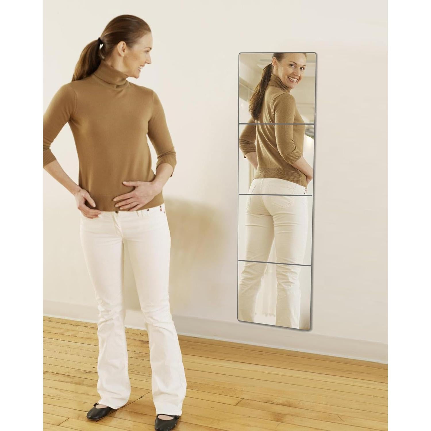 Espejos de Pared Acrílicos Irrompibles Quegau 4 Pcs 25.4x25.4 cm