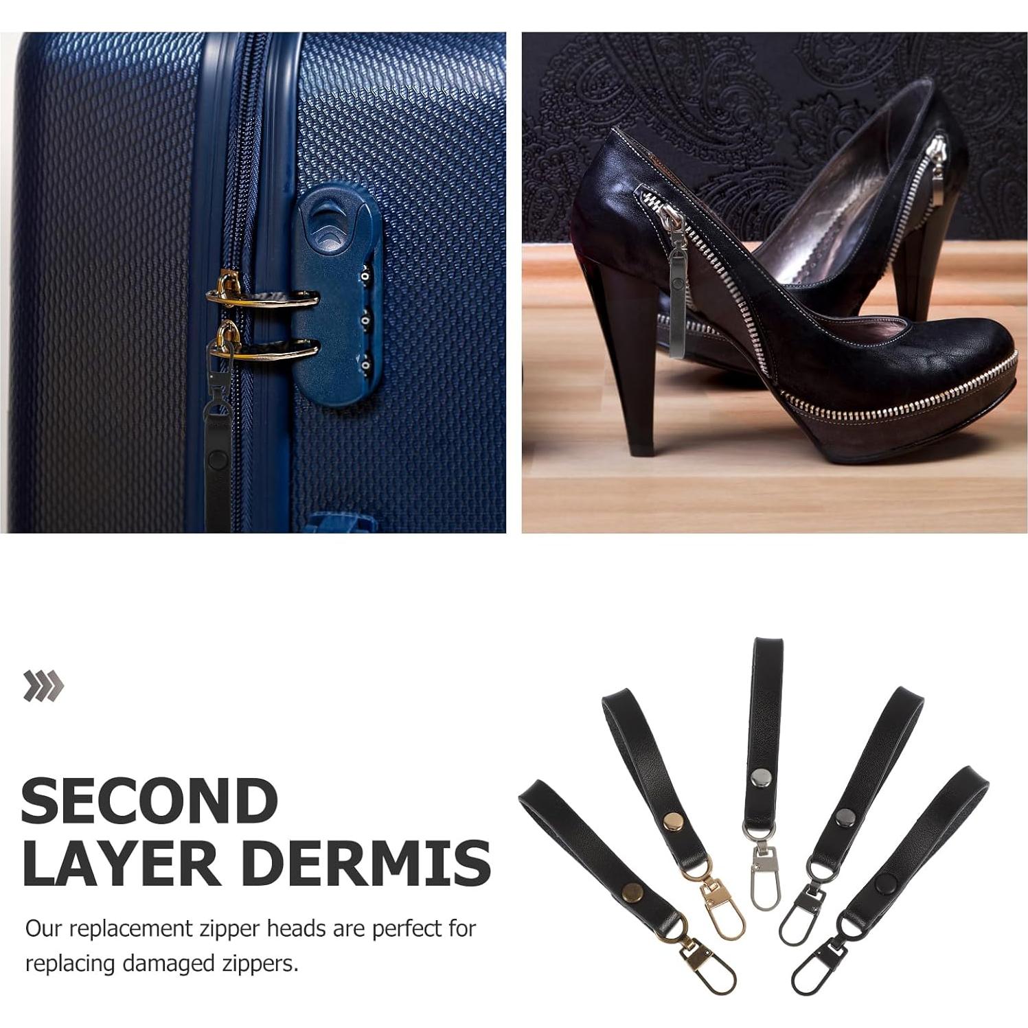 Tiradores de Cremallera de Cuero TEHAUX - 5 Piezas 8.38 cm