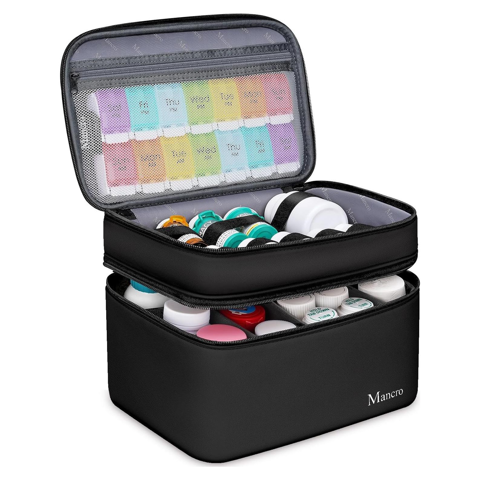 Bolsa Organizadora de Medicamentos Mancro Negra Doble Capa