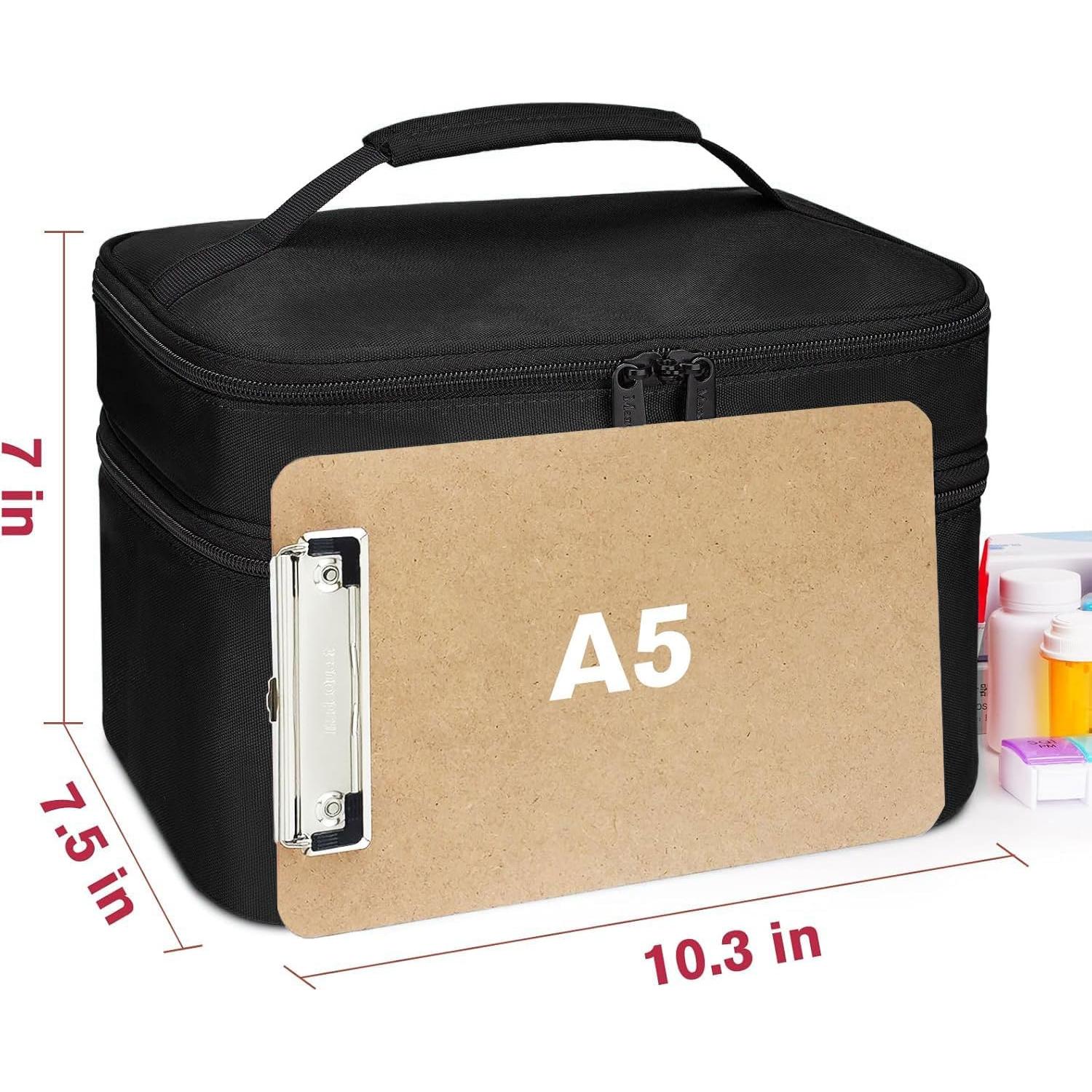 Bolsa Organizadora de Medicamentos Mancro Negra Doble Capa