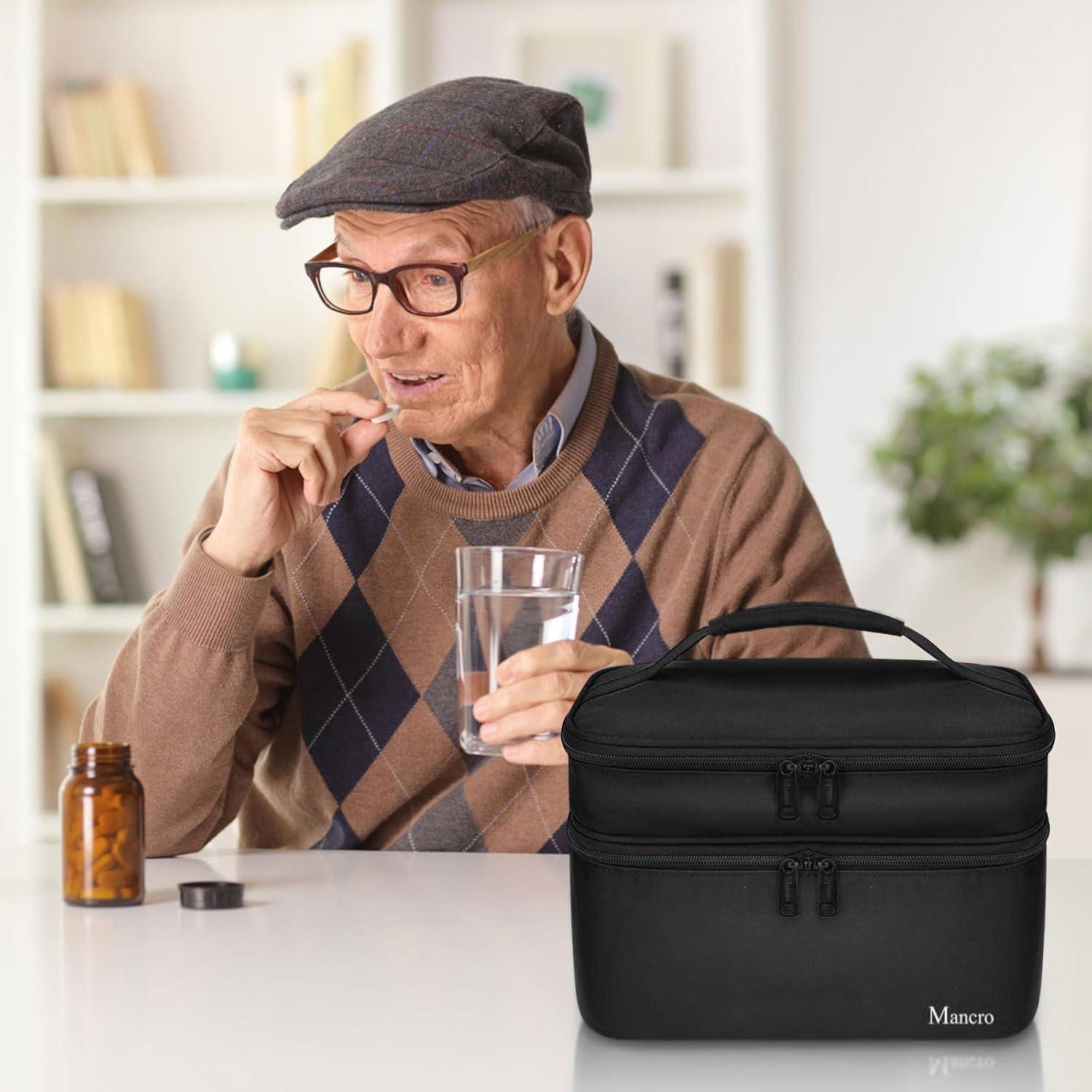 Bolsa Organizadora de Medicamentos Mancro Negra Doble Capa