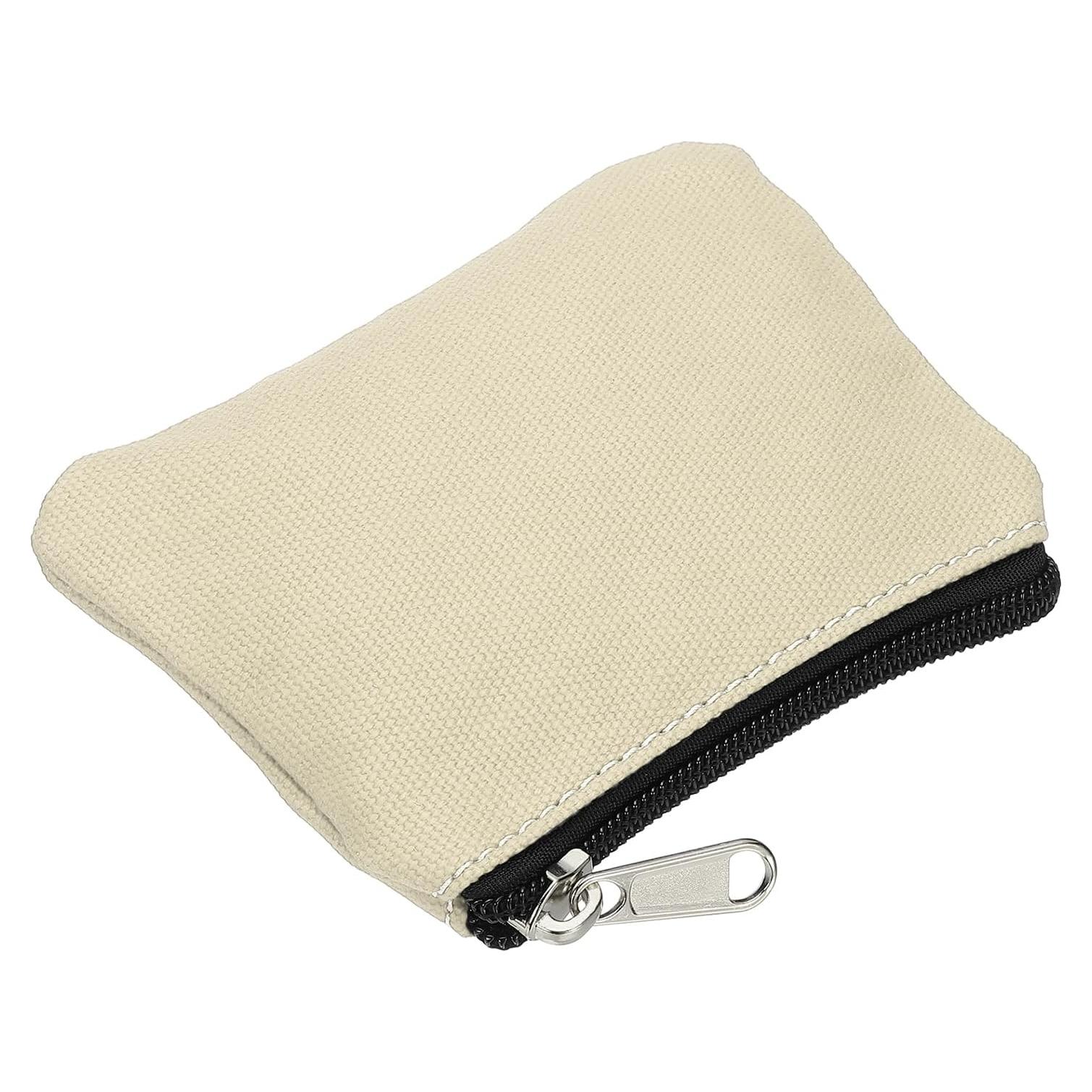 Monedero PATIKIL de Lona Beige 9x12 cm con Cremallera
