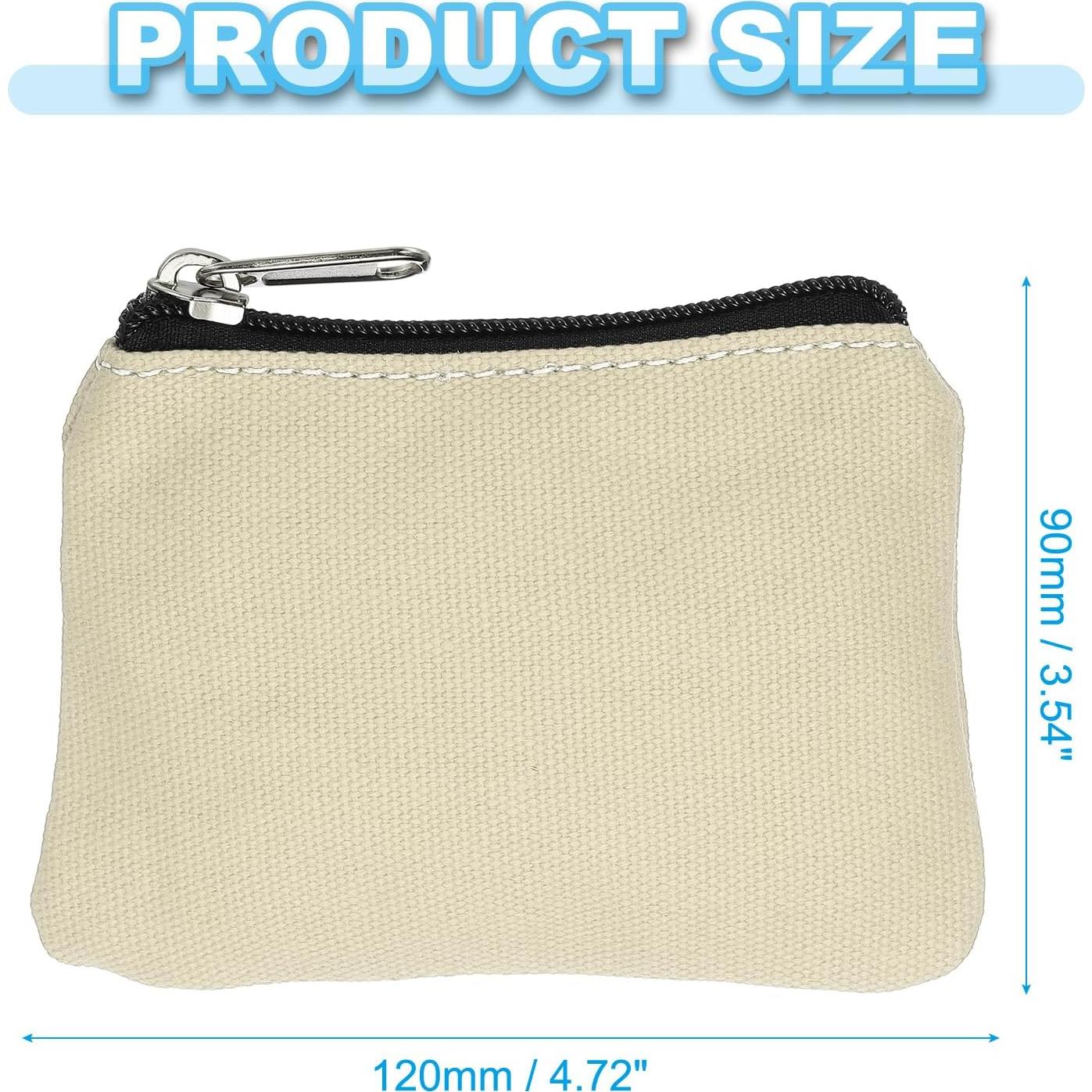 Monedero PATIKIL de Lona Beige 9x12 cm con Cremallera