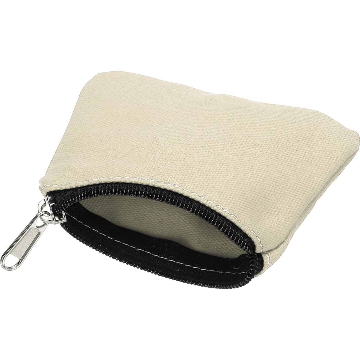 Monedero PATIKIL de Lona Beige 9x12 cm con Cremallera