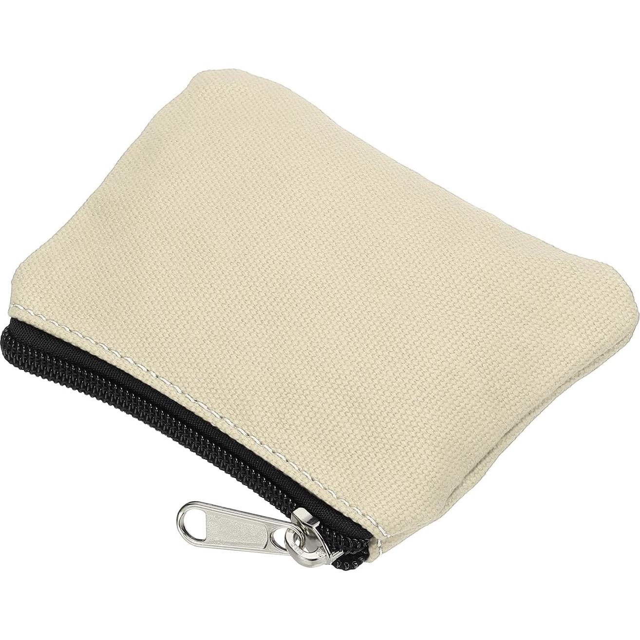 Monedero PATIKIL de Lona Beige 9x12 cm con Cremallera