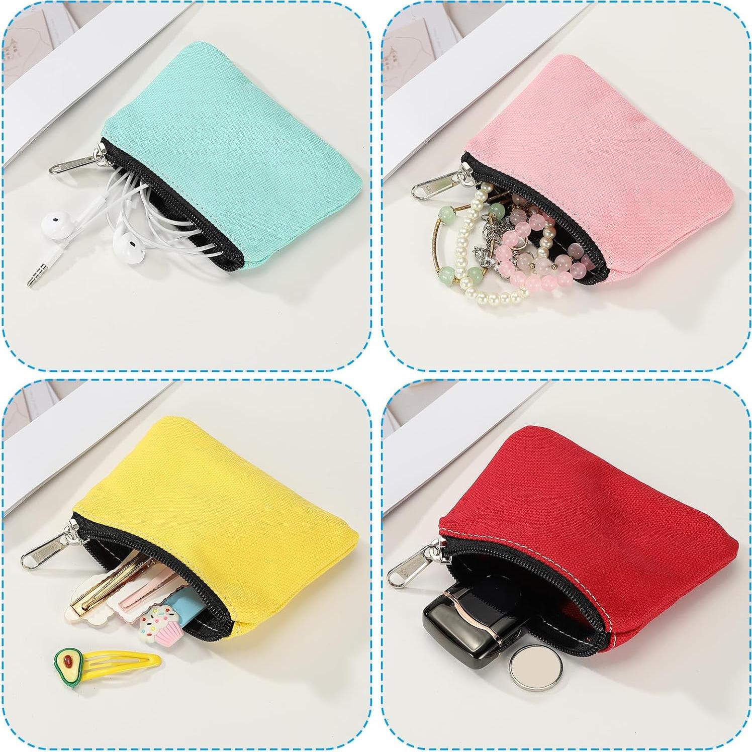 Monedero PATIKIL de Lona Beige 9x12 cm con Cremallera