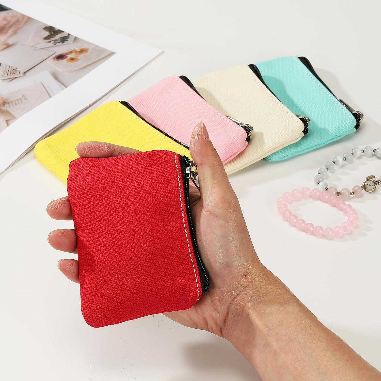 Monedero PATIKIL de Lona Beige 9x12 cm con Cremallera