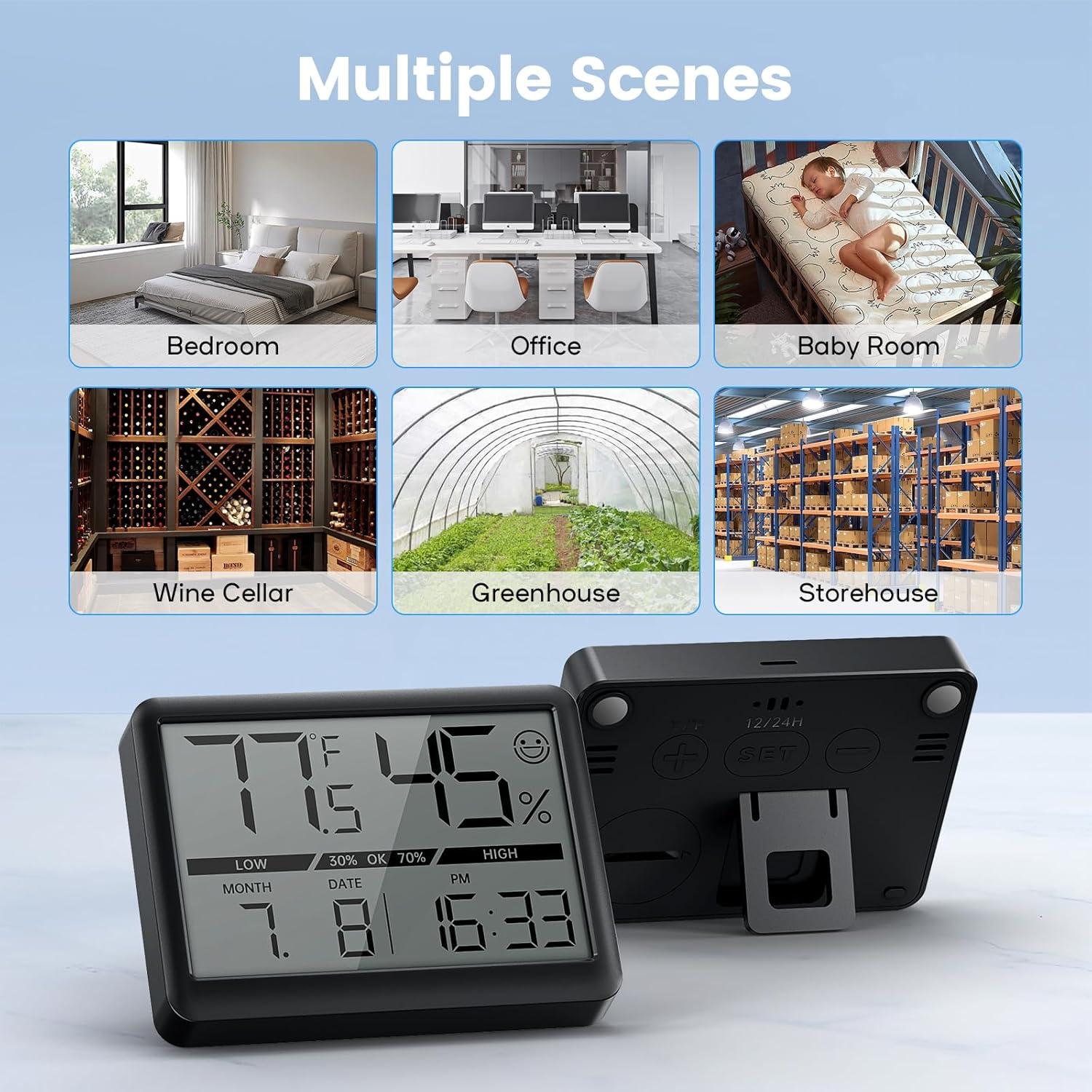 Termómetro Higrómetro Digital Deeyaple Reloj Magnético Preciso