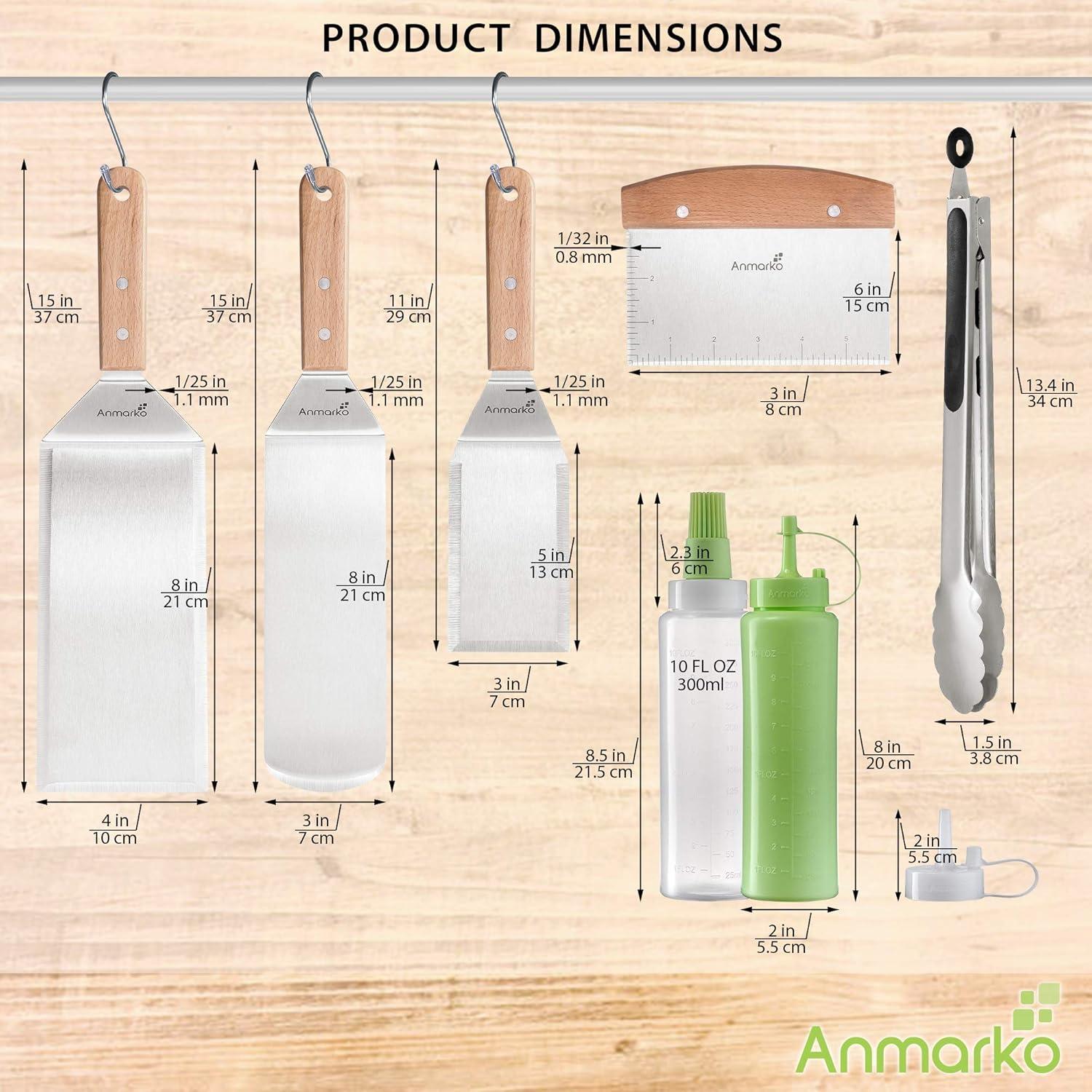 Juego de Espátulas de Acero Inoxidable Anmarko - 4 Piezas