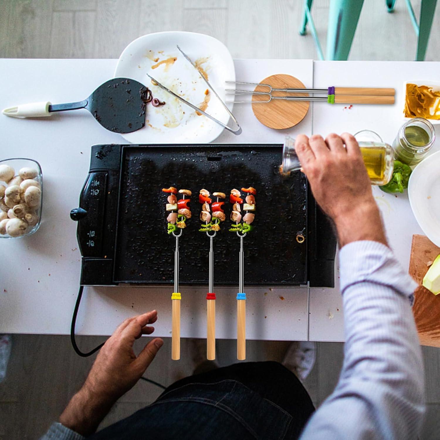 5 Palitos Telescópicos para Asar Malvaviscos VOPTON 81.3 cm