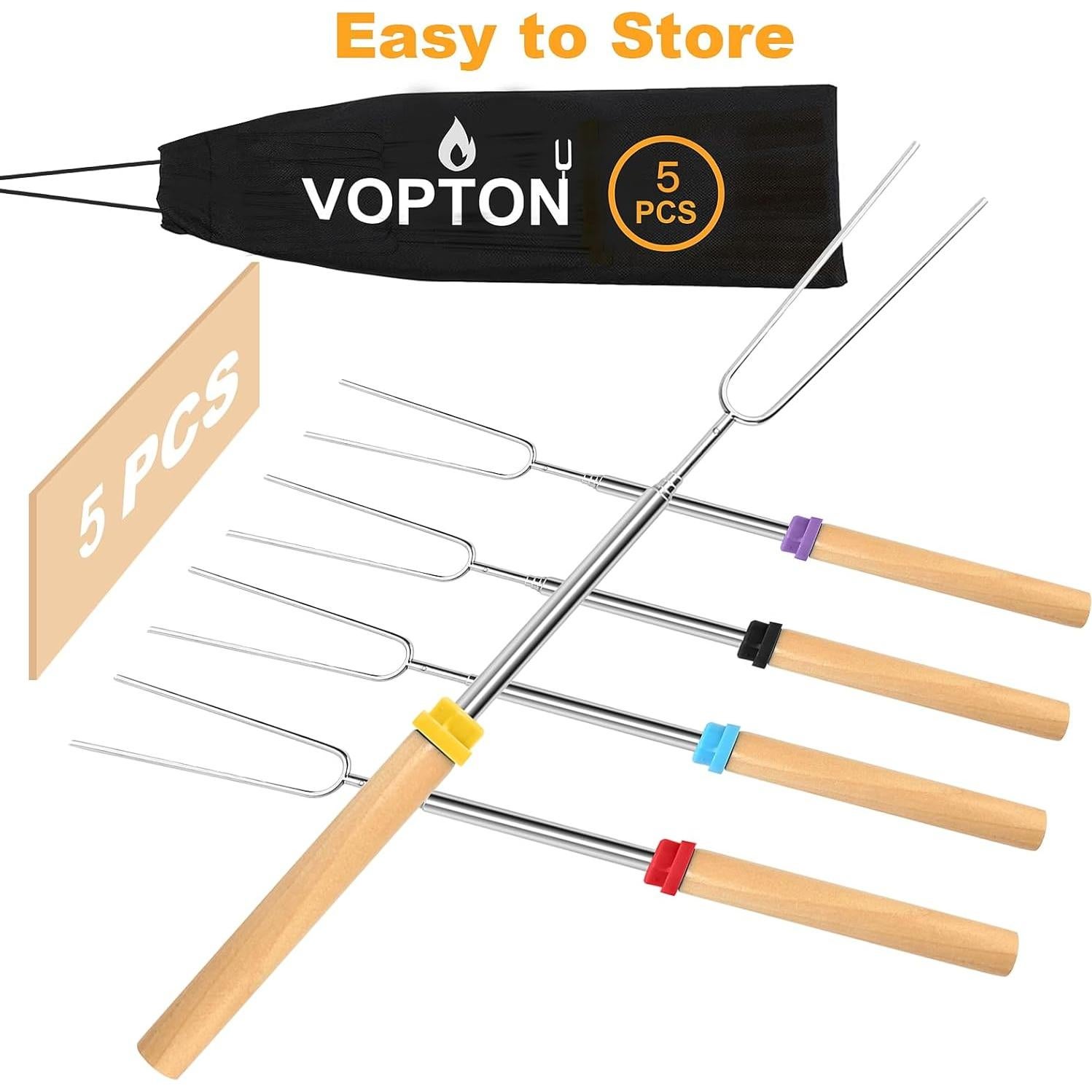 5 Palitos Telescópicos para Asar Malvaviscos VOPTON 81.3 cm