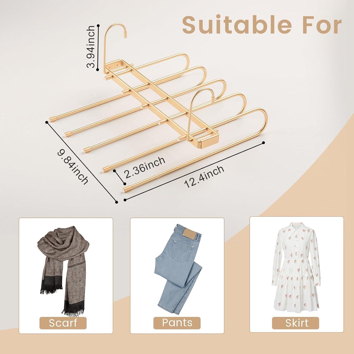 Perchas Ahorra Espacio Niziyue 5 Capas Metal Dorado 2Pack