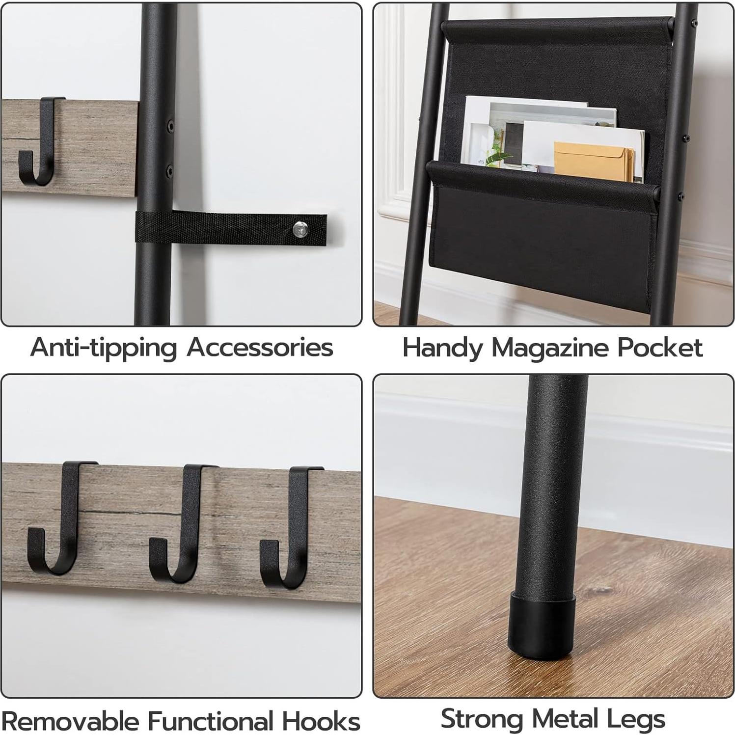 Escalera de Mantas HOOBRO Greige 5 Niveles 43.9x160 cm