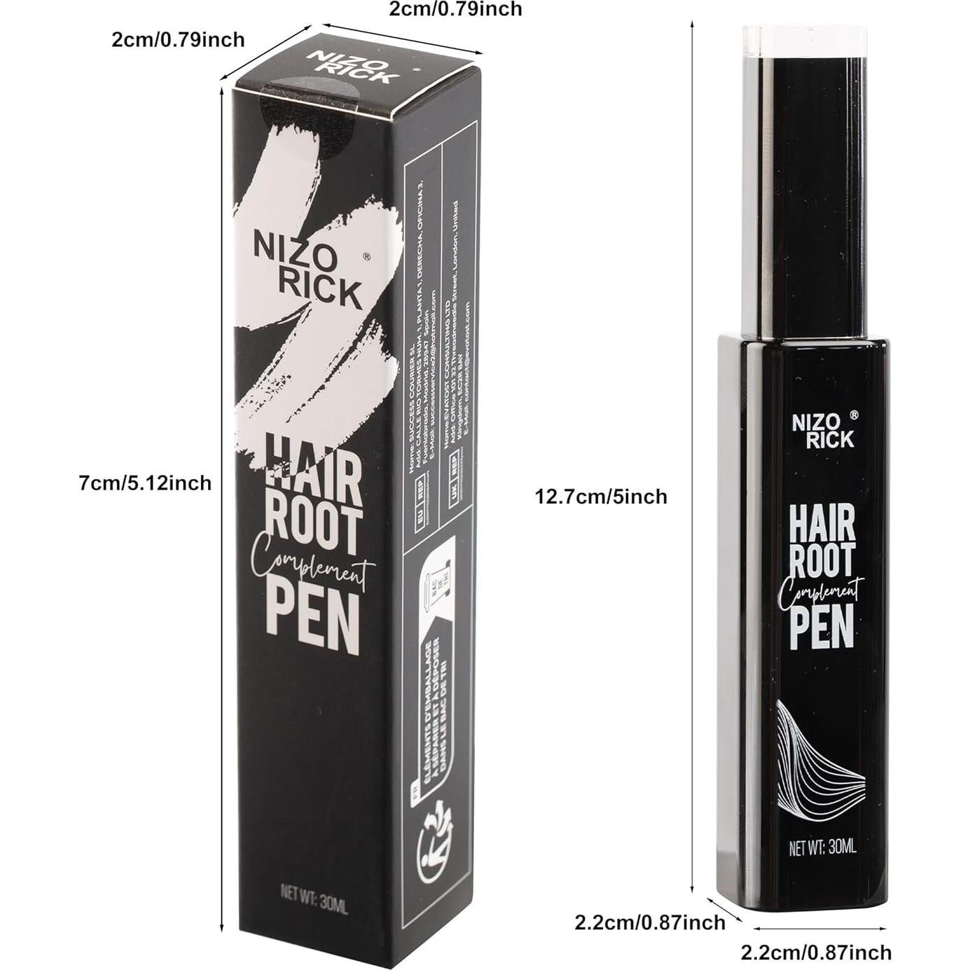 Retoque Temporal de Color de Cabello Negro 30ml - Foshan