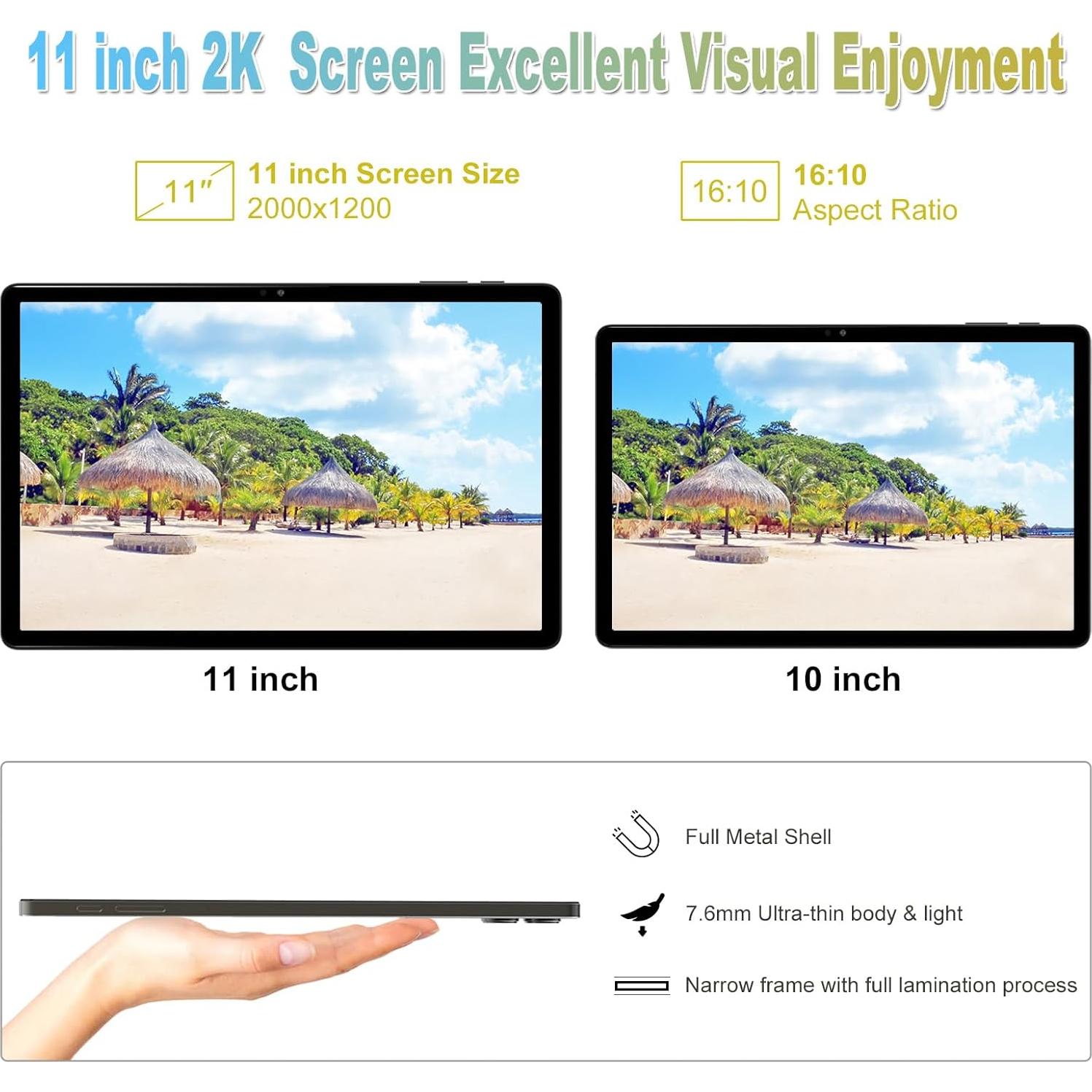 Tableta Android 14 YHWHHI 11" 18GB RAM 128GB 2 en 1