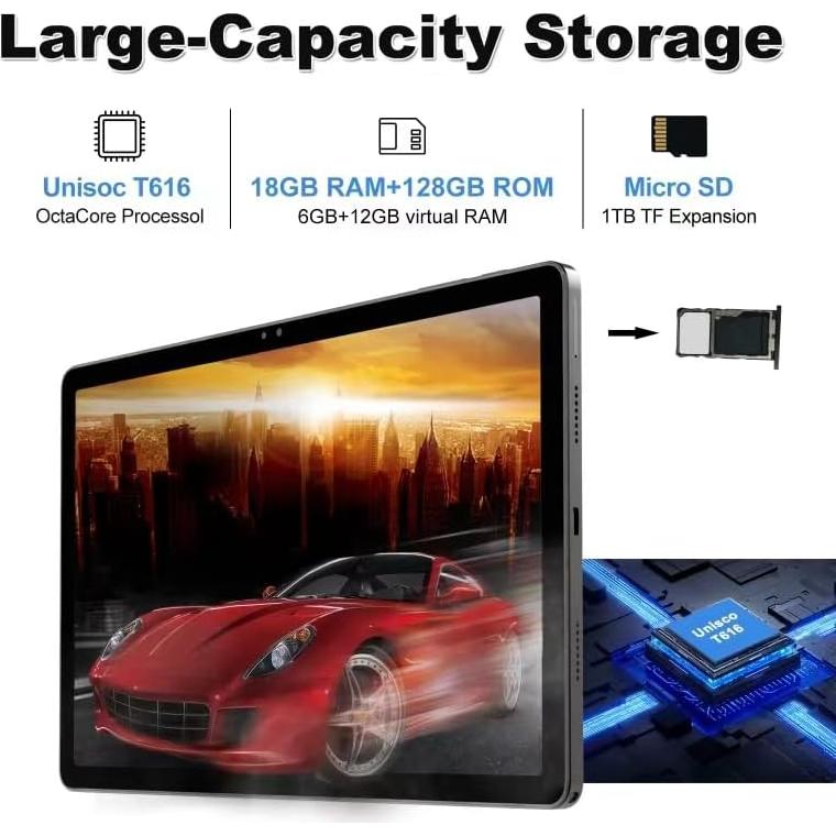 Tableta Android 14 YHWHHI 11" 18GB RAM 128GB 2 en 1