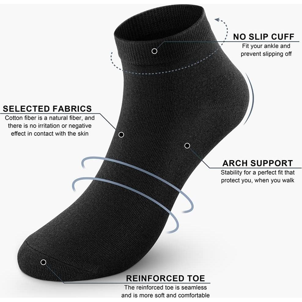 8 Pares de Calcetines de Tobillo Antideslizantes CHARKING Mujer