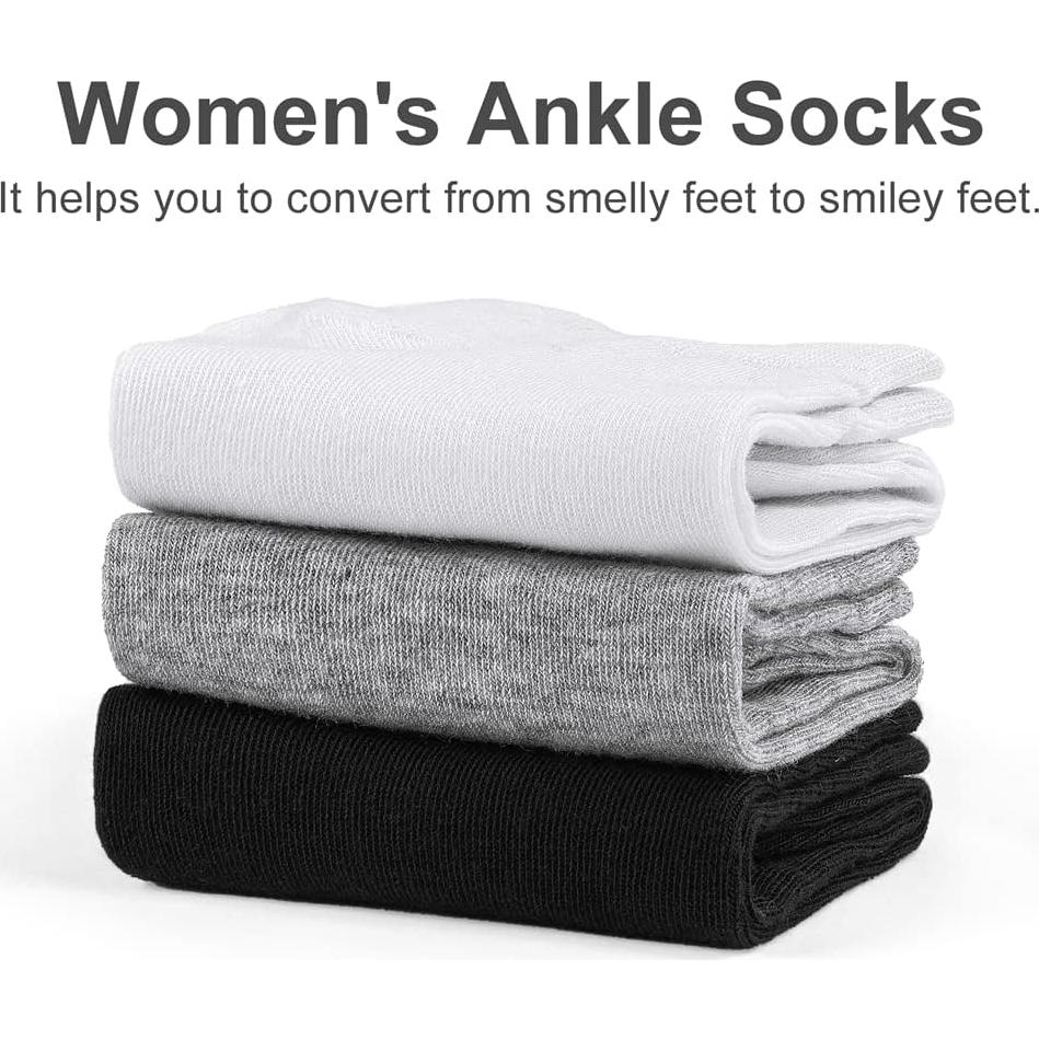 8 Pares de Calcetines de Tobillo Antideslizantes CHARKING Mujer