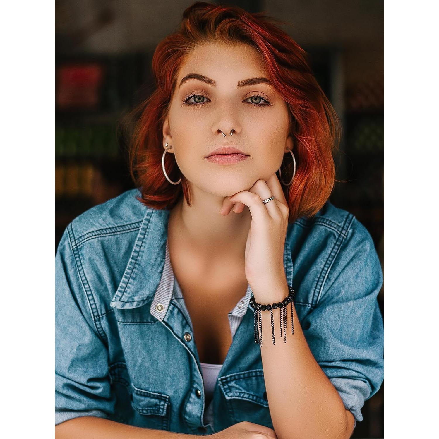 Aros Nasales Falsos 10 Pcs Acero Inoxidable Clip On Joyería