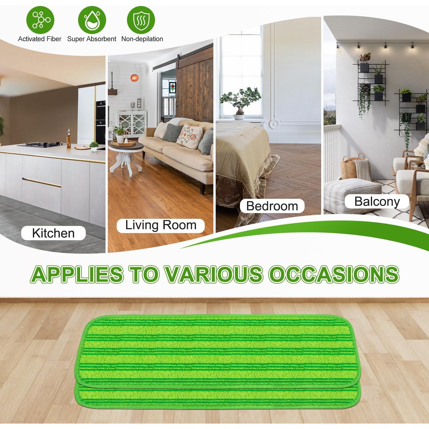 Paquete de 2 Paños Reutilizables GFRED para Swiffer Power Mop