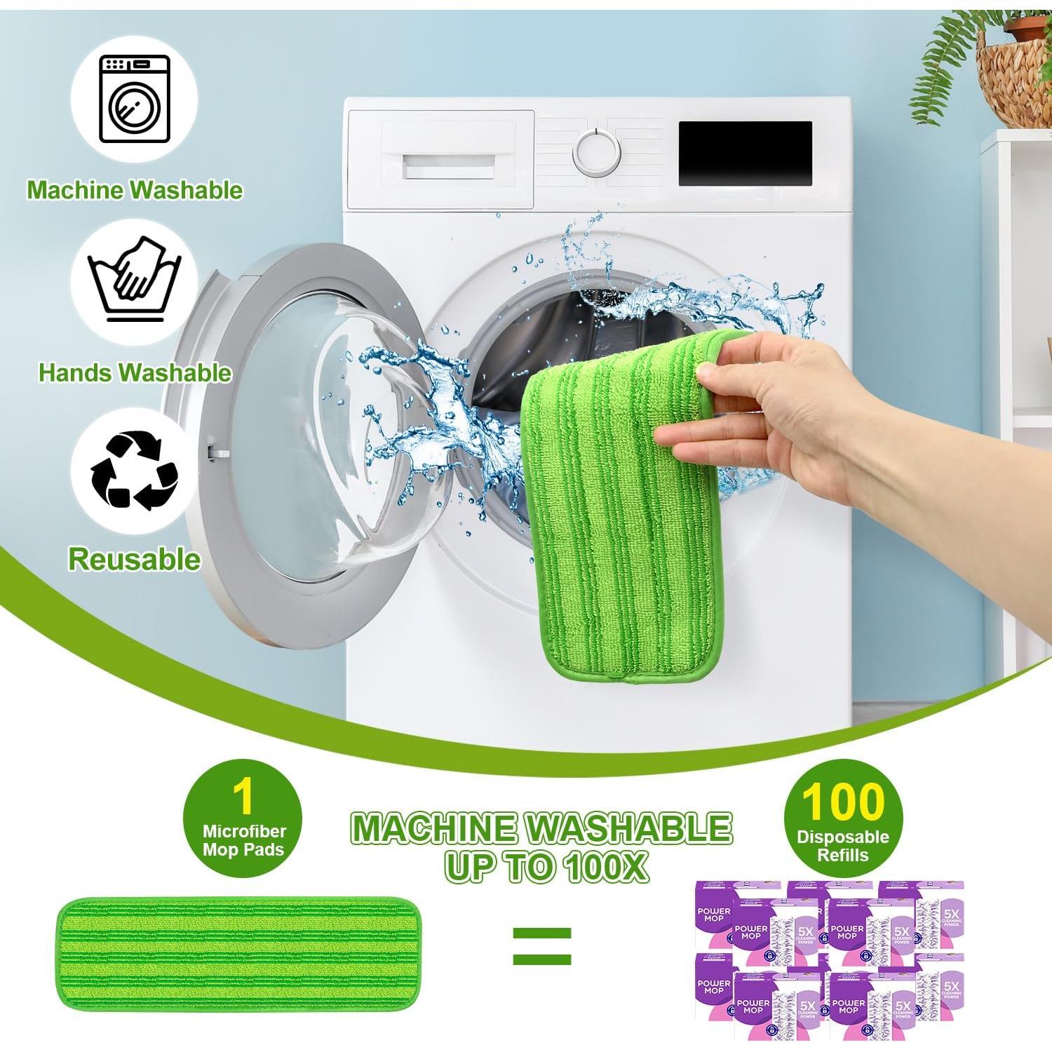 Paquete de 2 Paños Reutilizables GFRED para Swiffer Power Mop