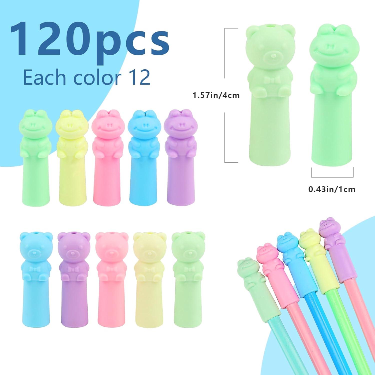 Paquete de 120 Gomas de Borrar Fangoo para Lápiz - 10 Colores