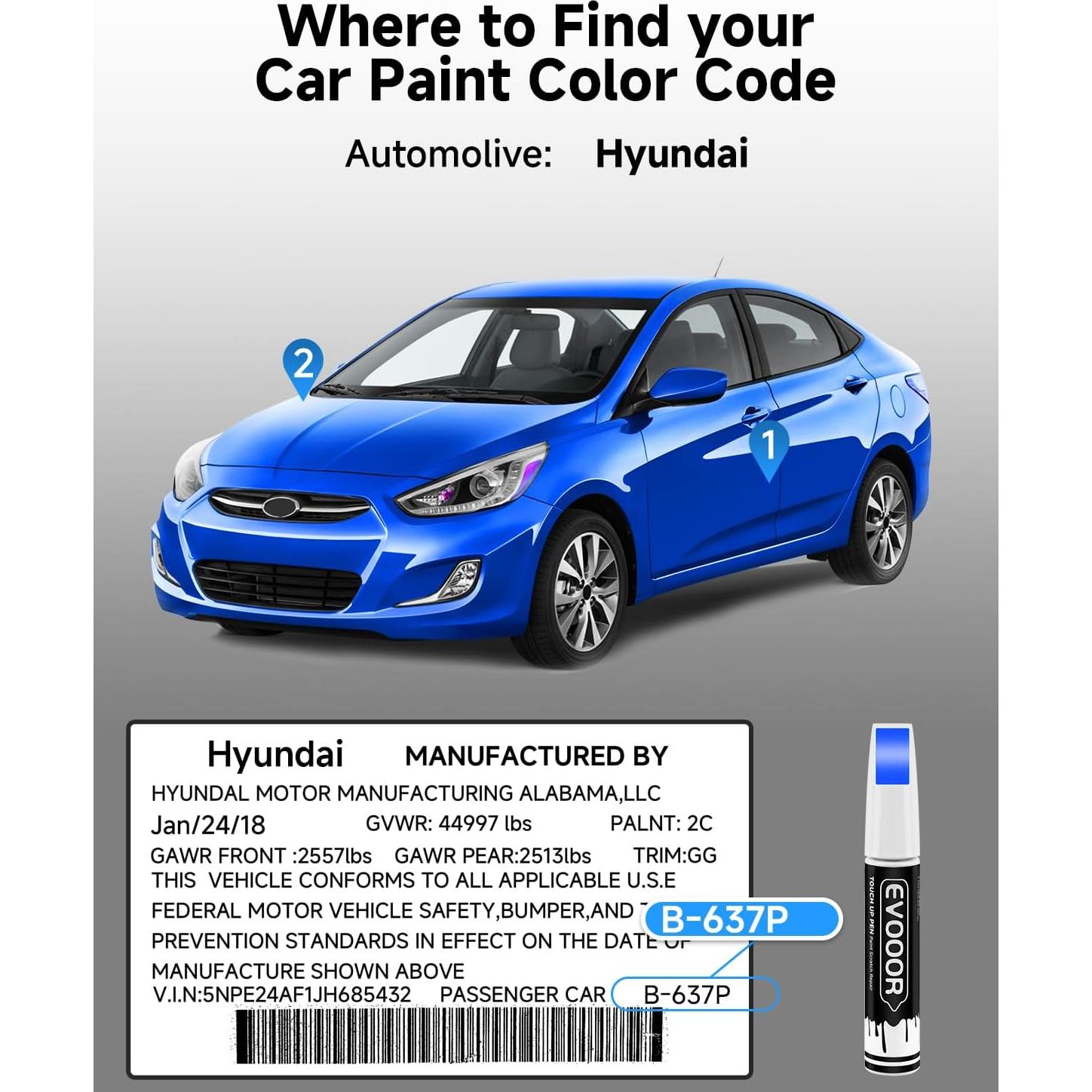 Pintura de Retoque EVOOOR Boost Blue Pearl B-637P 12.1ml