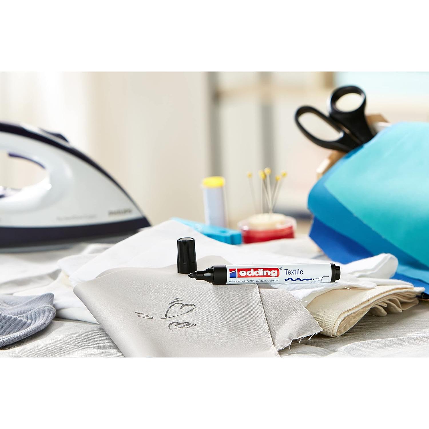 Marcador textil Edding 4500 negro 1 unidad 2-3 mm resistente al lavado