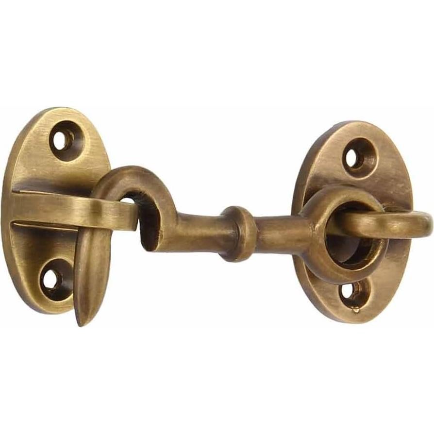 Gancho de Cabina A29 de Latón Antiguo - Pestillo para Puerta