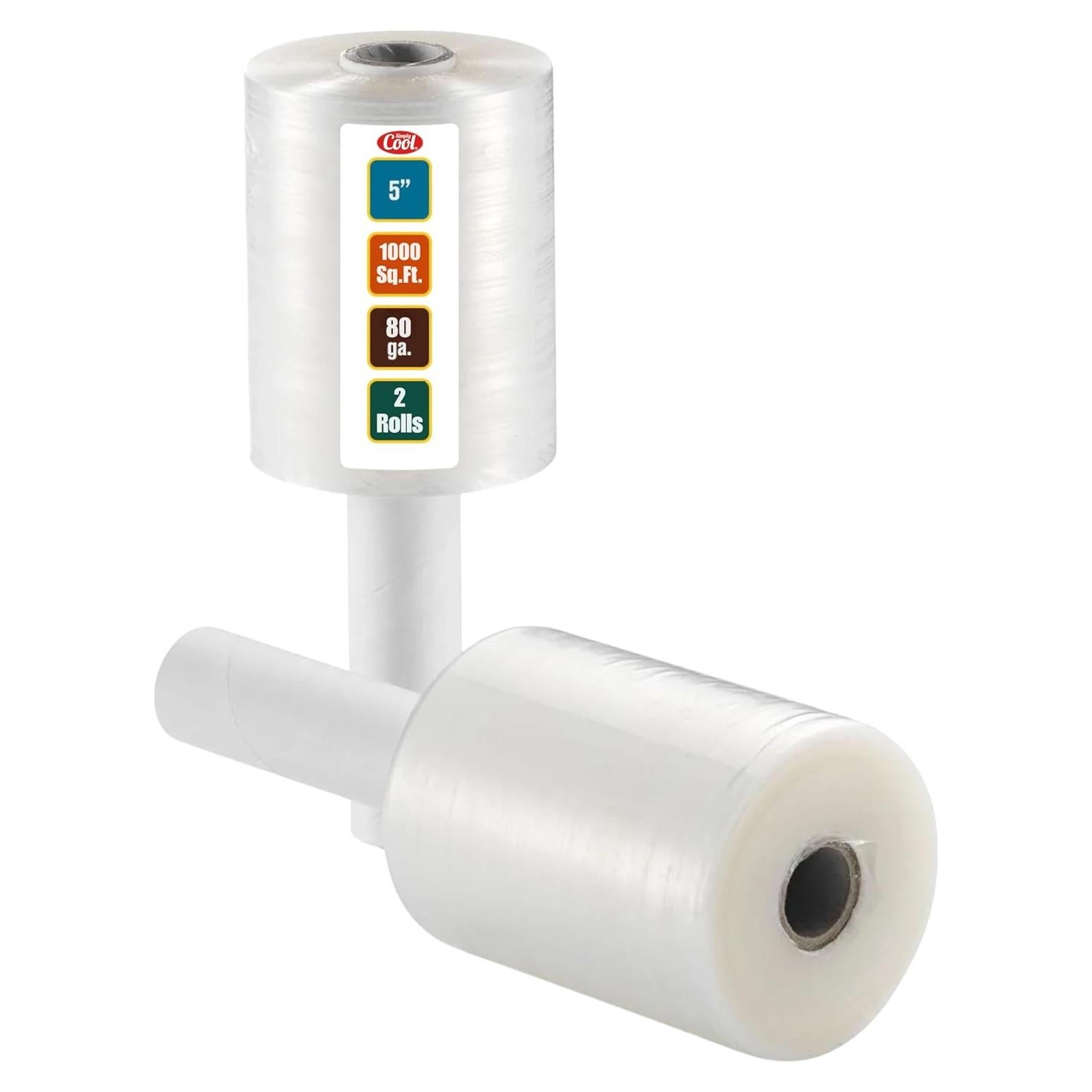 Paquete de 2 Rollos de Envoltura Estirable 5" 80 Gauge 304.8m