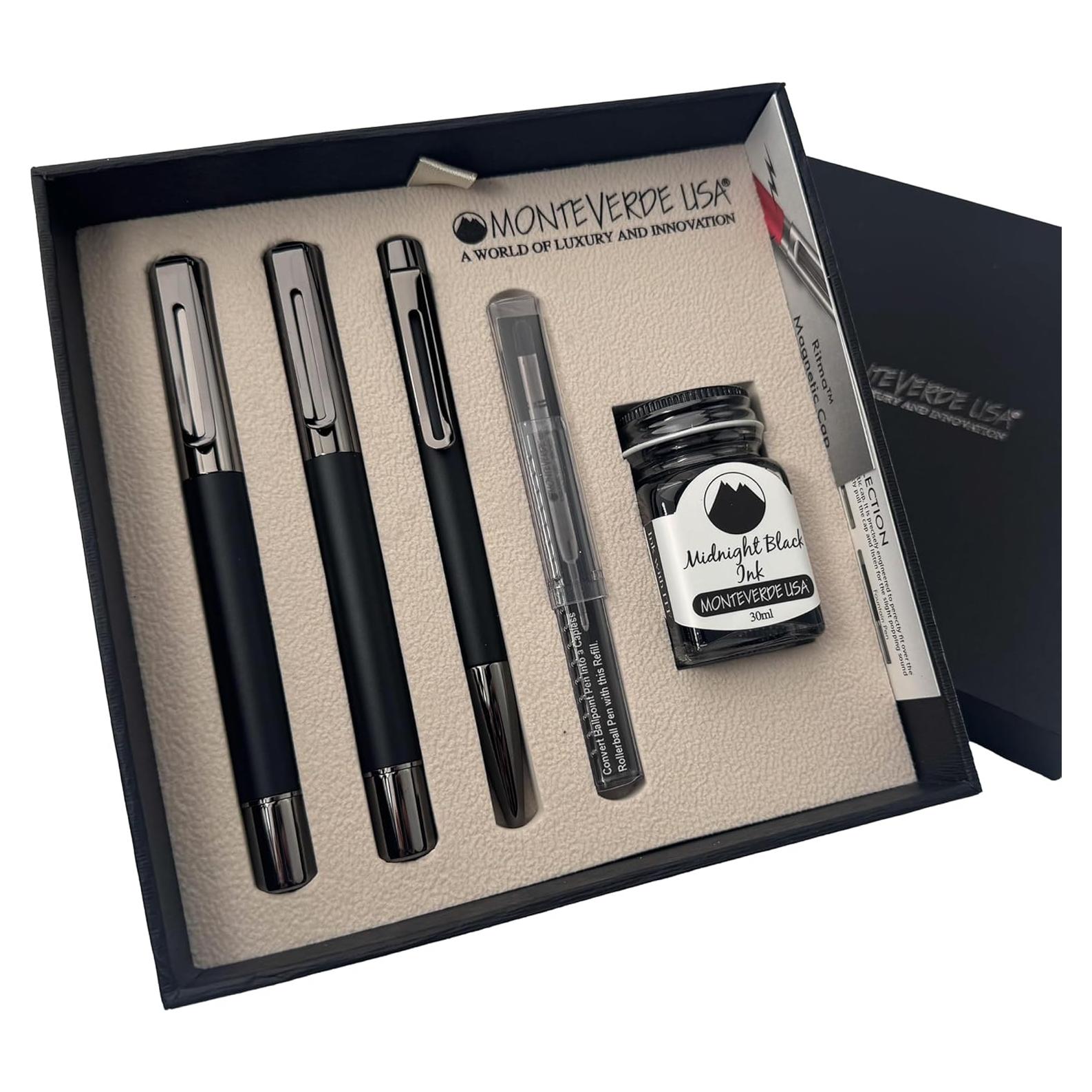 Conjunto de Escritura Monteverde Ritma 3+2 Piezas Negro