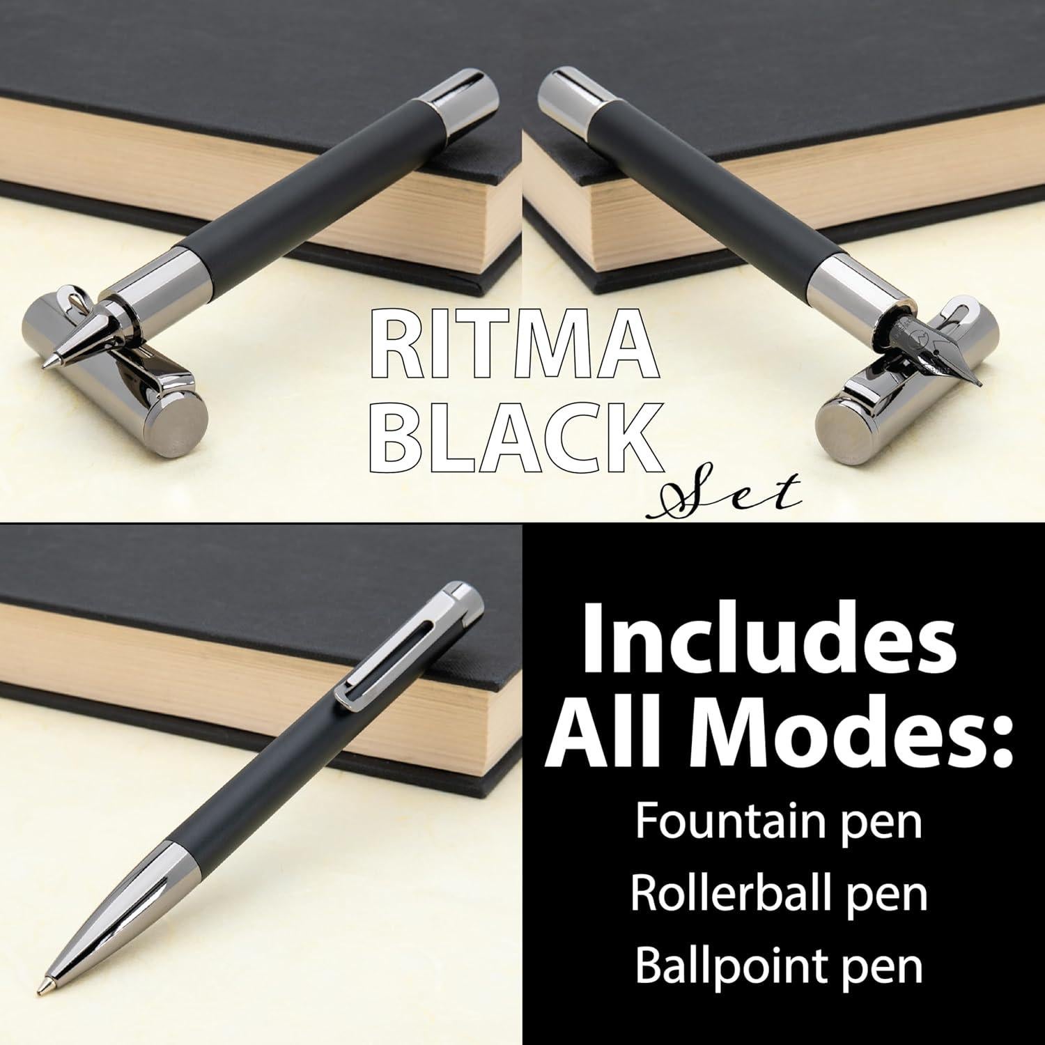 Conjunto de Escritura Monteverde Ritma 3+2 Piezas Negro