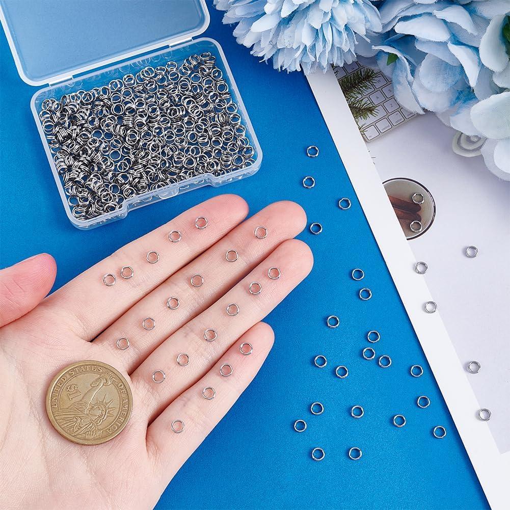 Anillos de Salto de Acero Inoxidable UNICRAFTALE 500Pcs 4mm