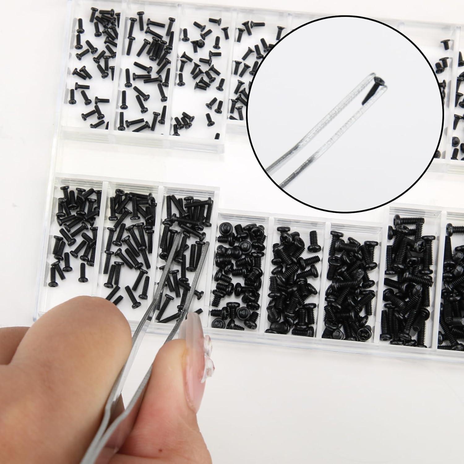 Kit de Tornillos Micro 500 Pcs para Gafas y Electrónica Yenblow