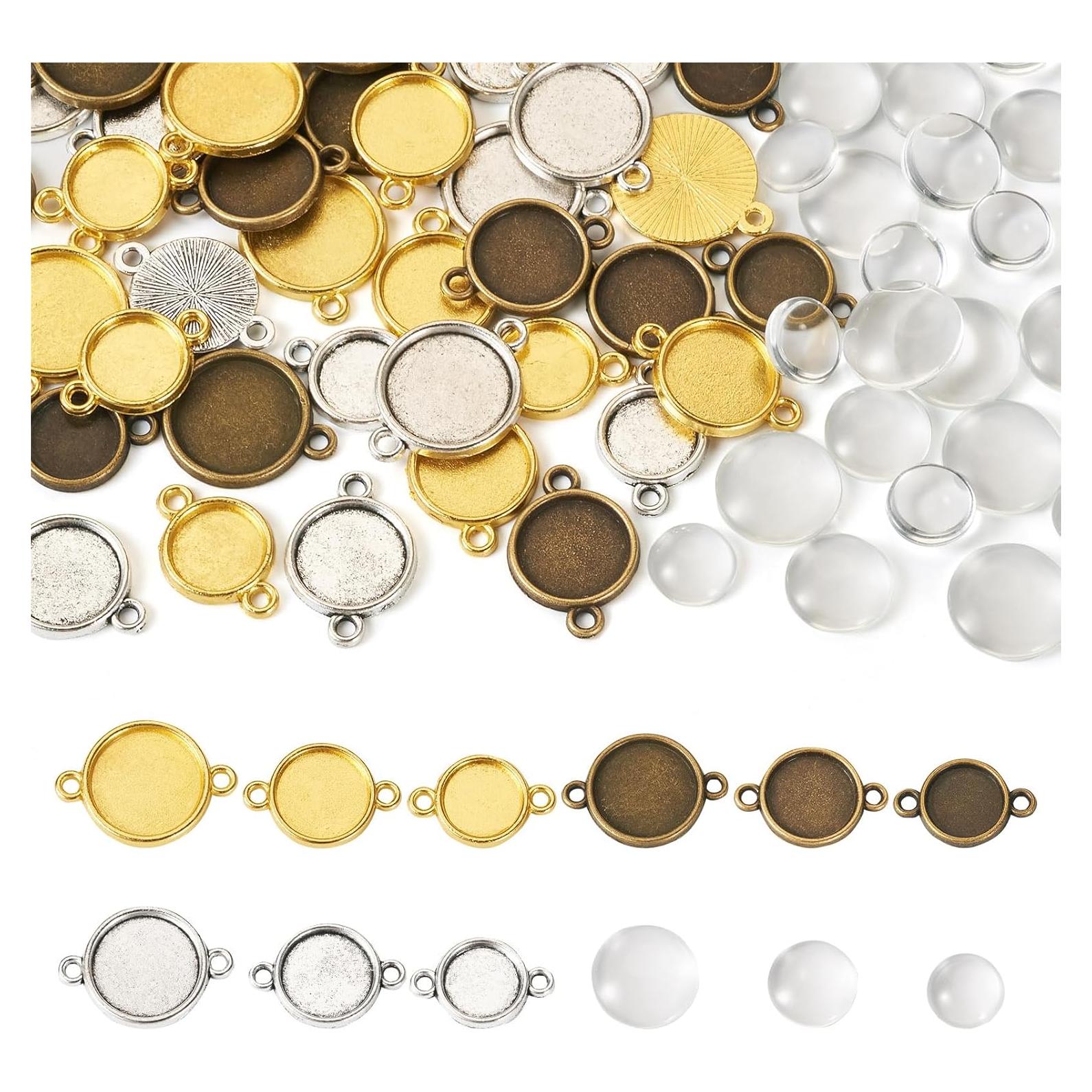 Set de Bandejas de Cabochón y Domos Transparentes Bestewelry